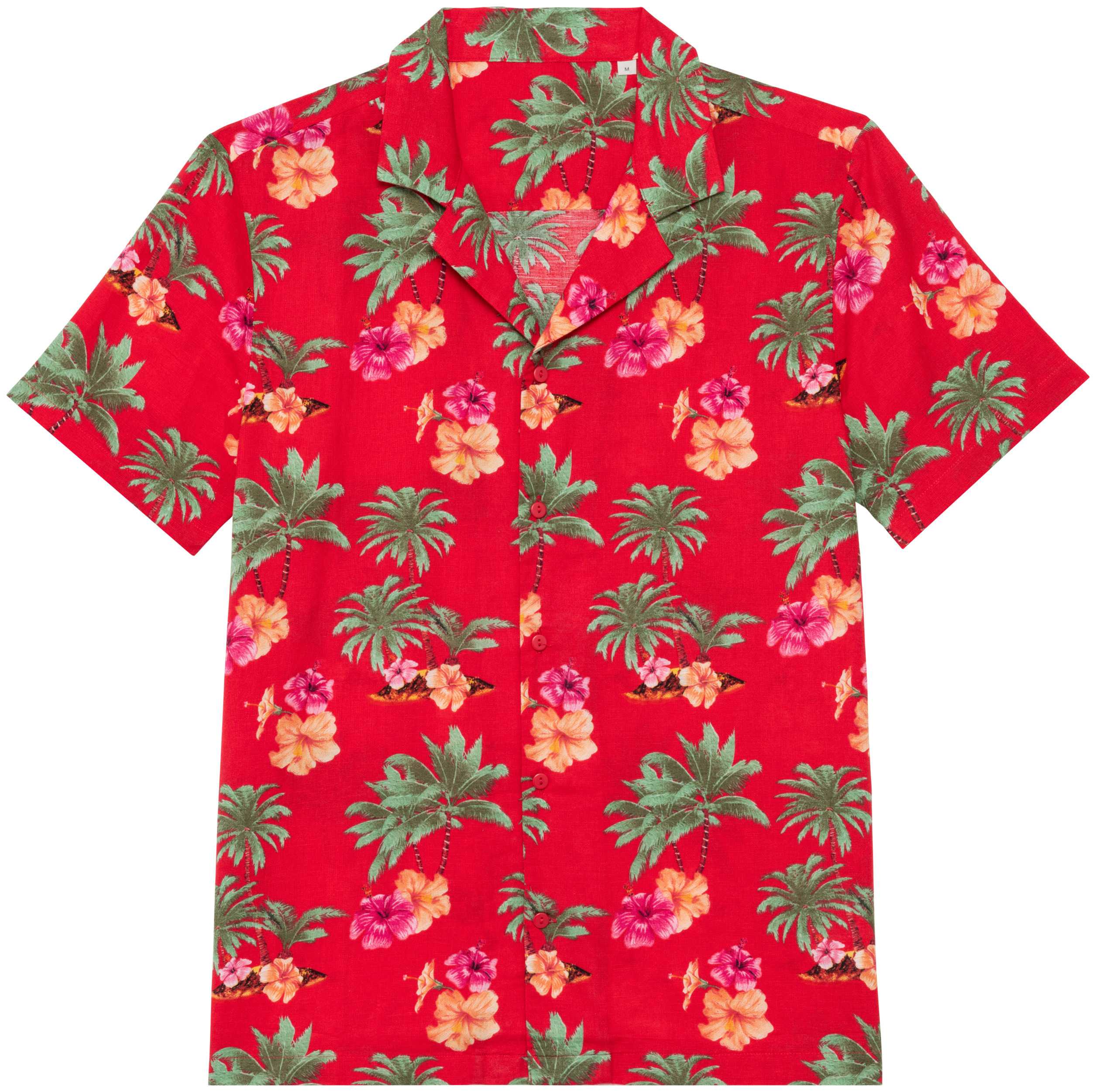 Camiseta ecorresponsable con estampado hawaiano hombre Red Hawaiian