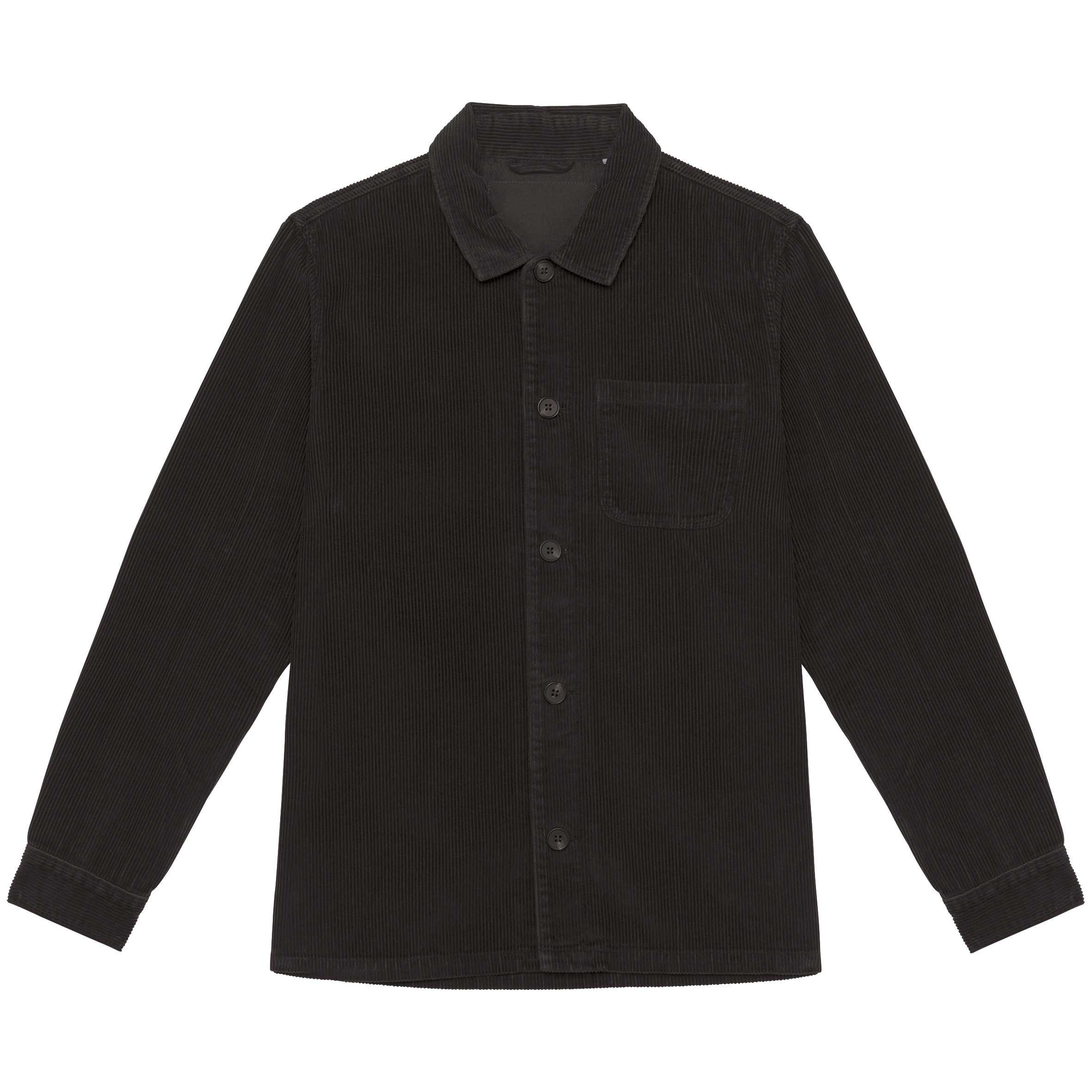 Chaqueta ecorresponsable de pana hombre Washed black