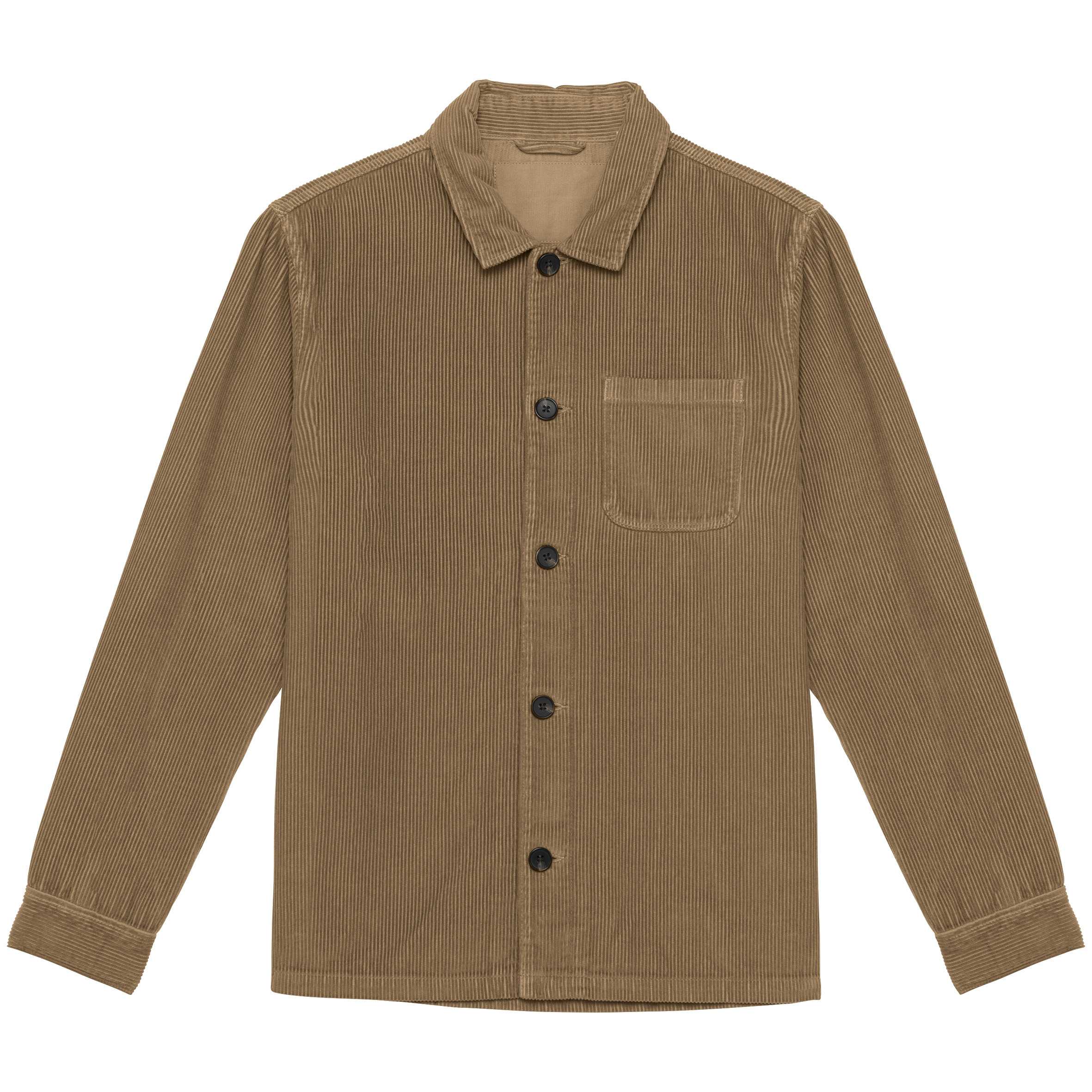 Chaqueta ecorresponsable de pana hombre Washed Dark Camel