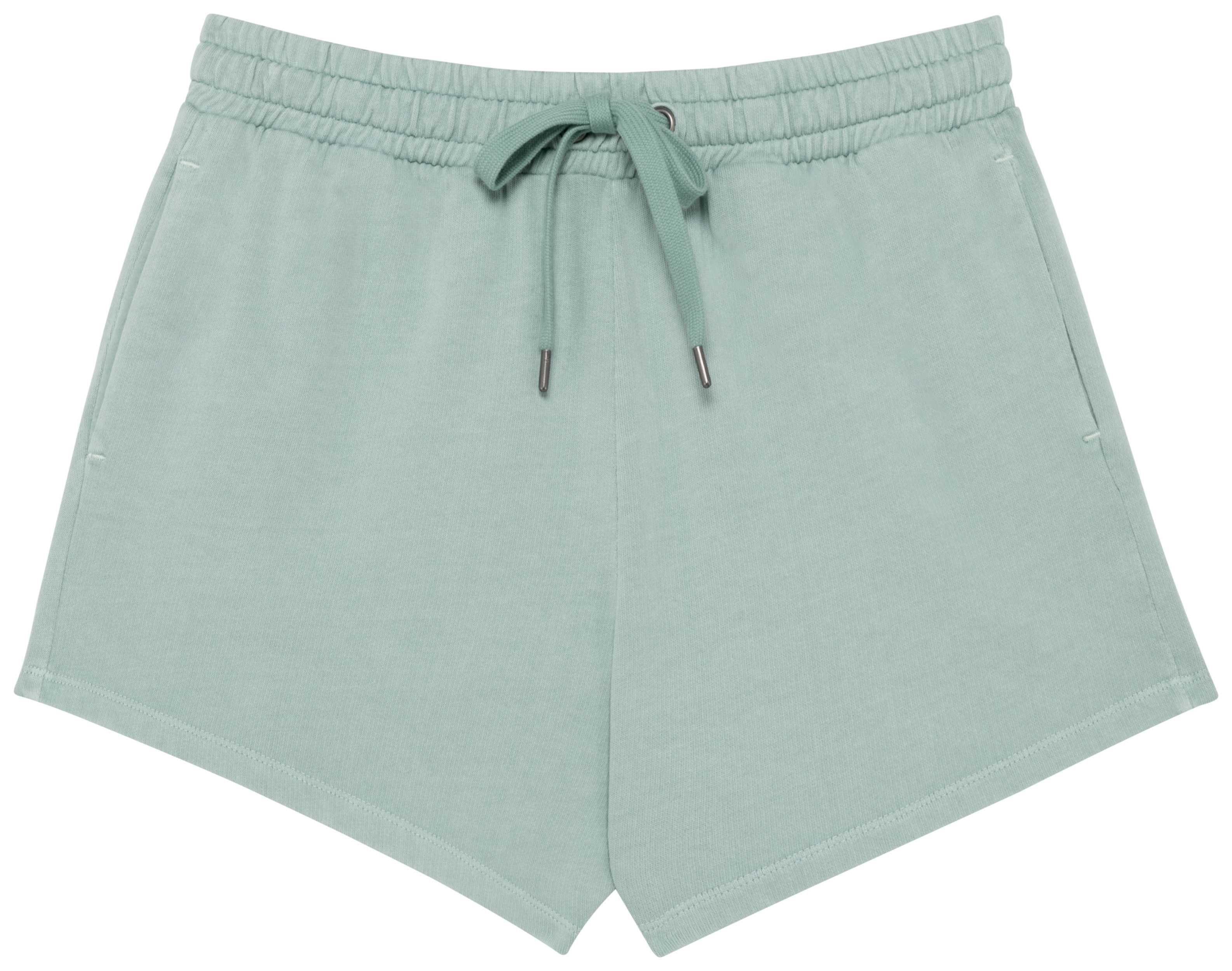Short ecorresponsable French Terry mujer Washed Jade Green