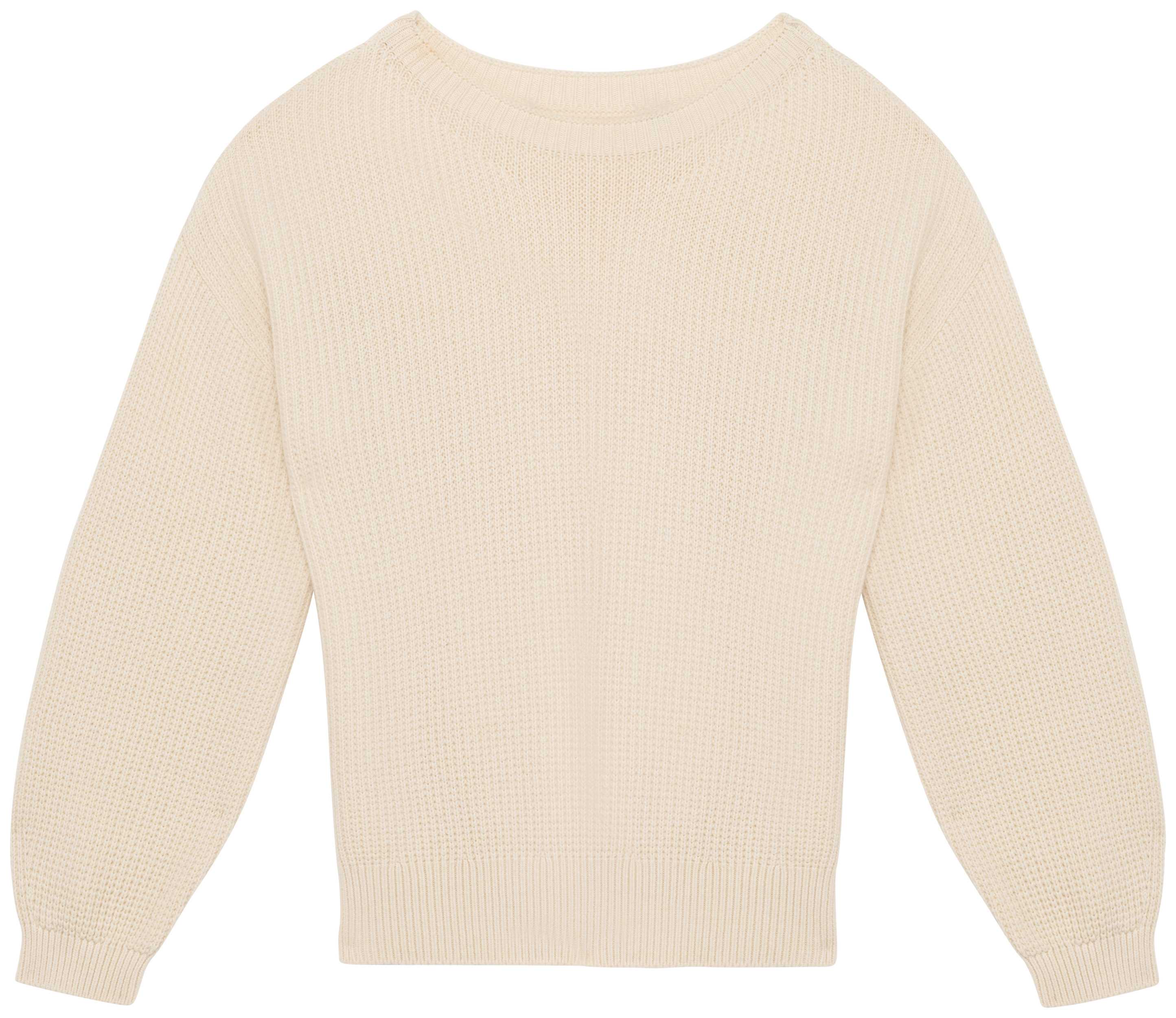 Jersey ecorresponsable de lana merina mujer Ivory