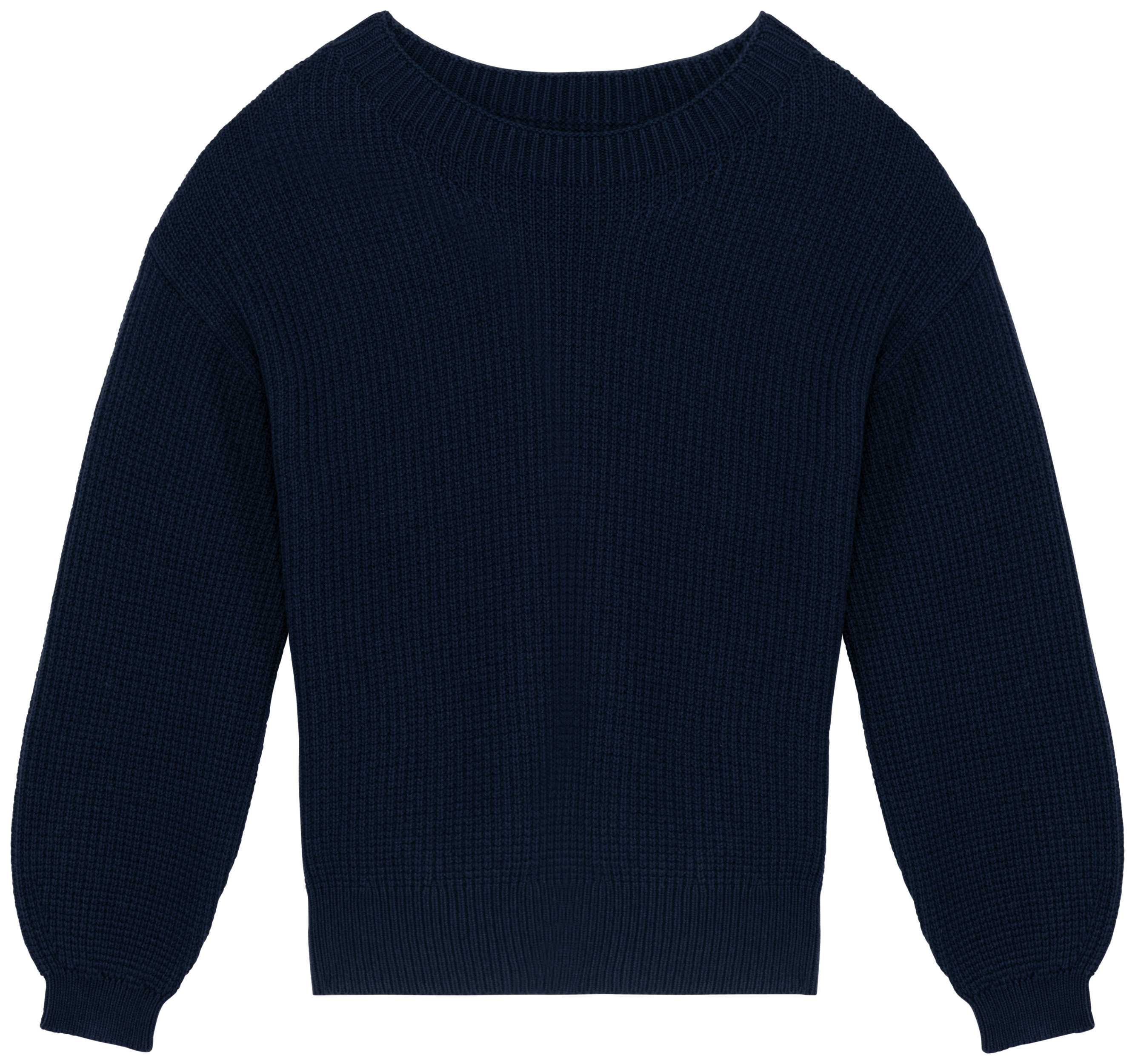 Jersey ecorresponsable de lana merina mujer Navy Blue