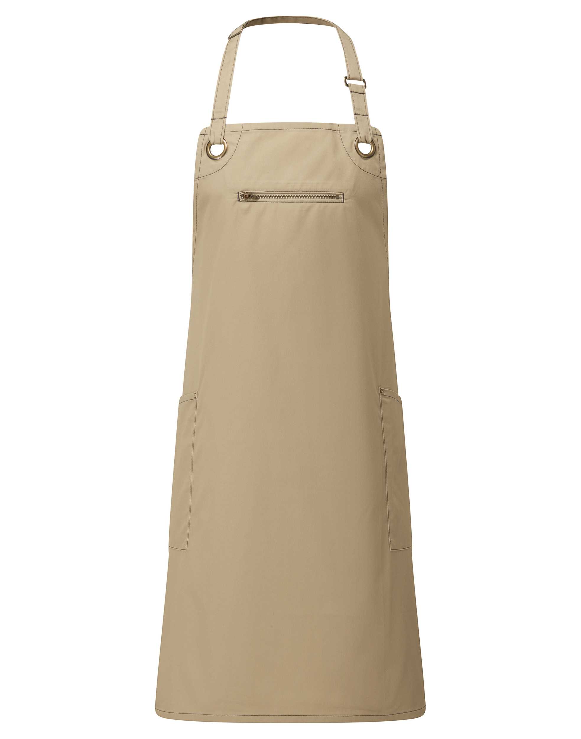 Delantal contrastado «Barley» ecorresponsable Khaki / Brown