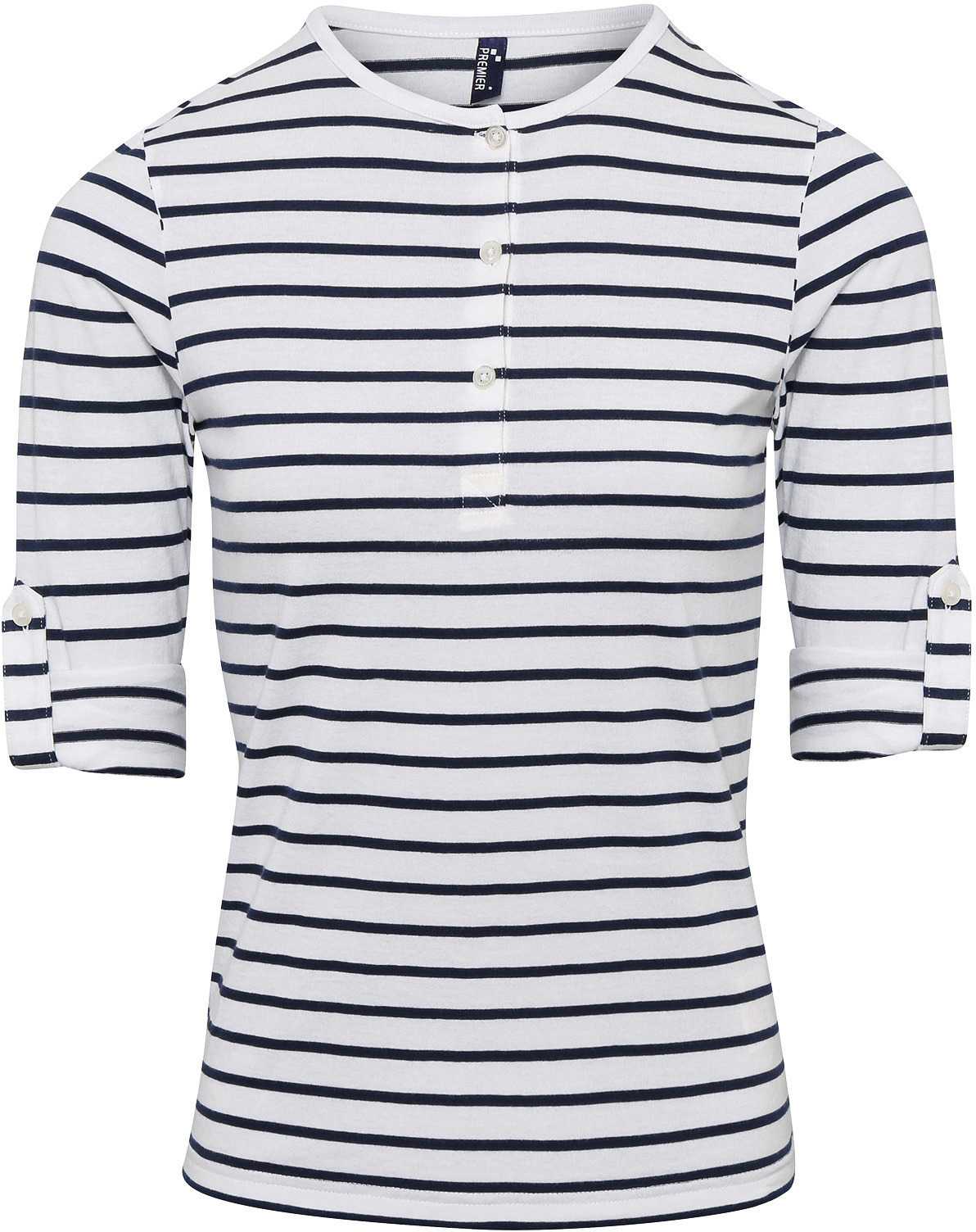 Camiseta «Long John» mujer White / Navy