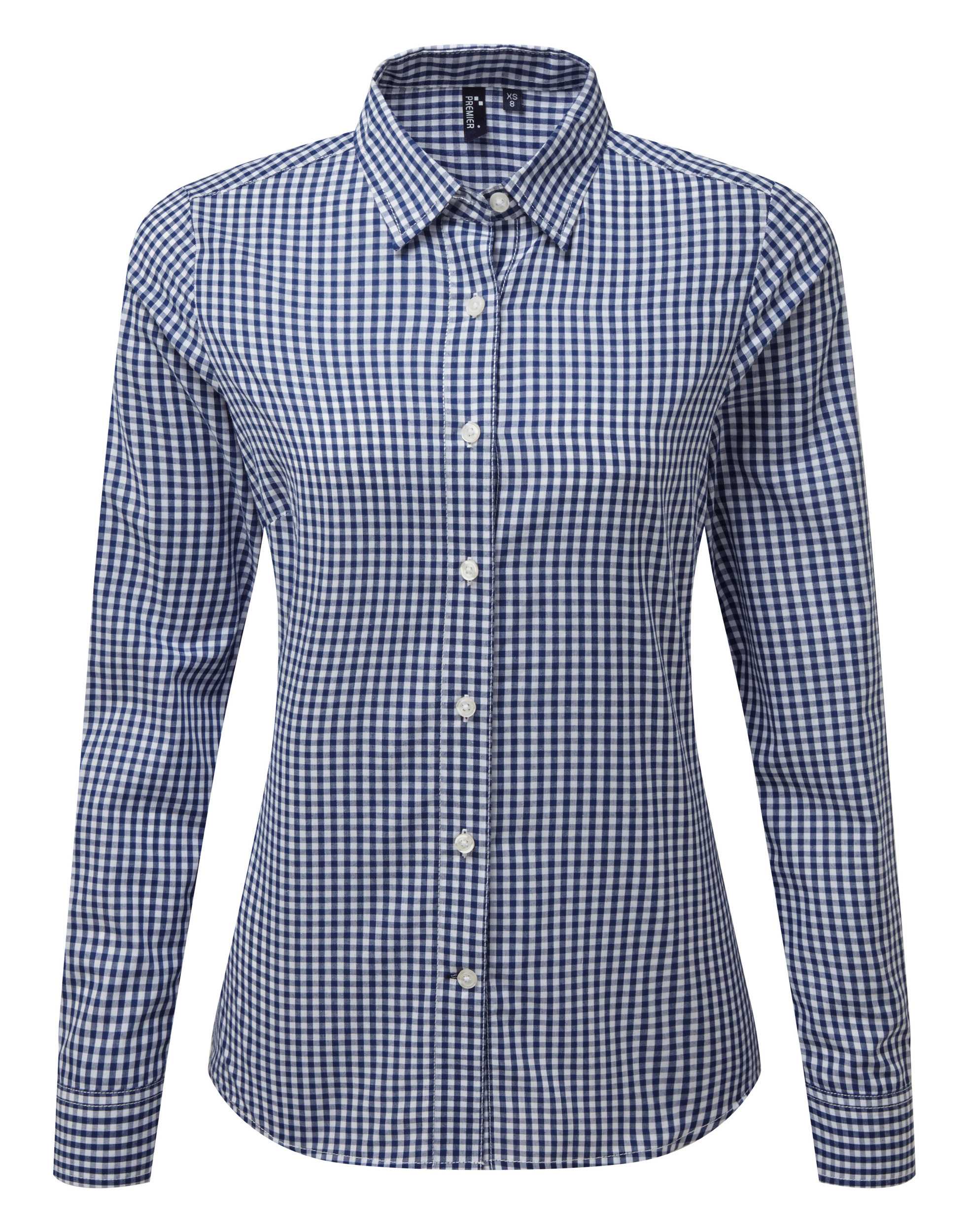 Camisa Vichy con cuadros grandes Navy / White