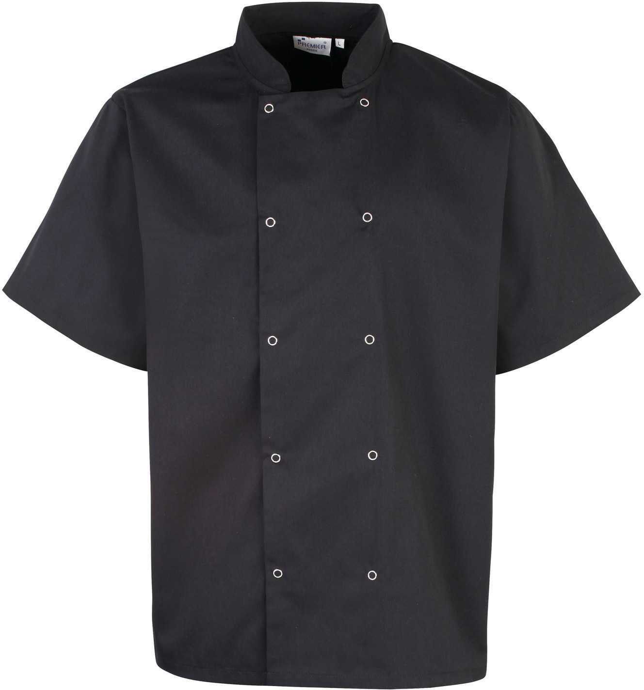 Chaqueta de cocina botones a presión manga corta Black