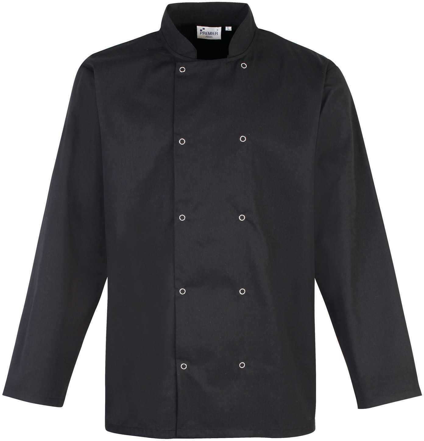 Chaqueta de cocina botones a presión manga larga Black