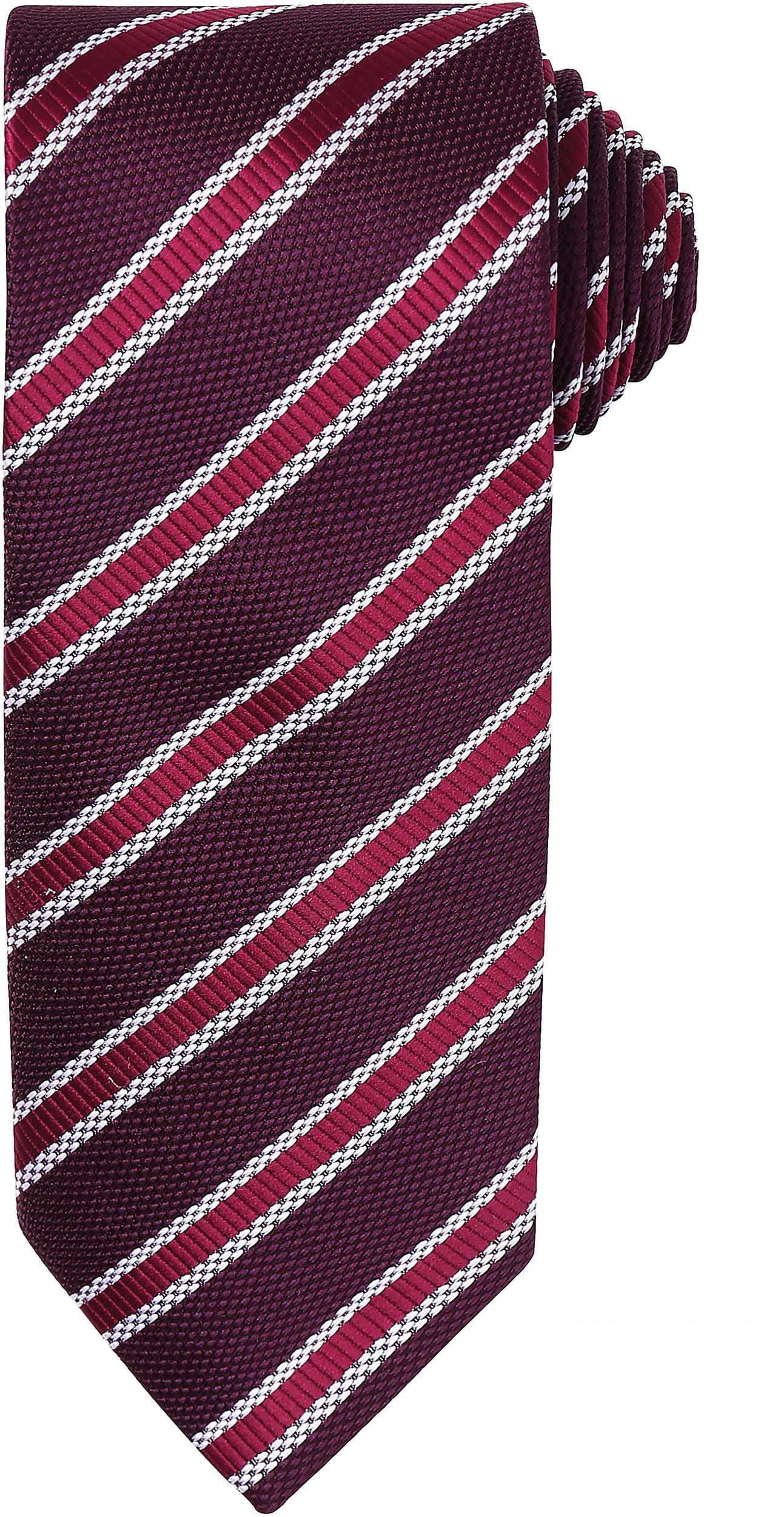 Corbata "Waffle" a rayas Aubergine / Burgundy