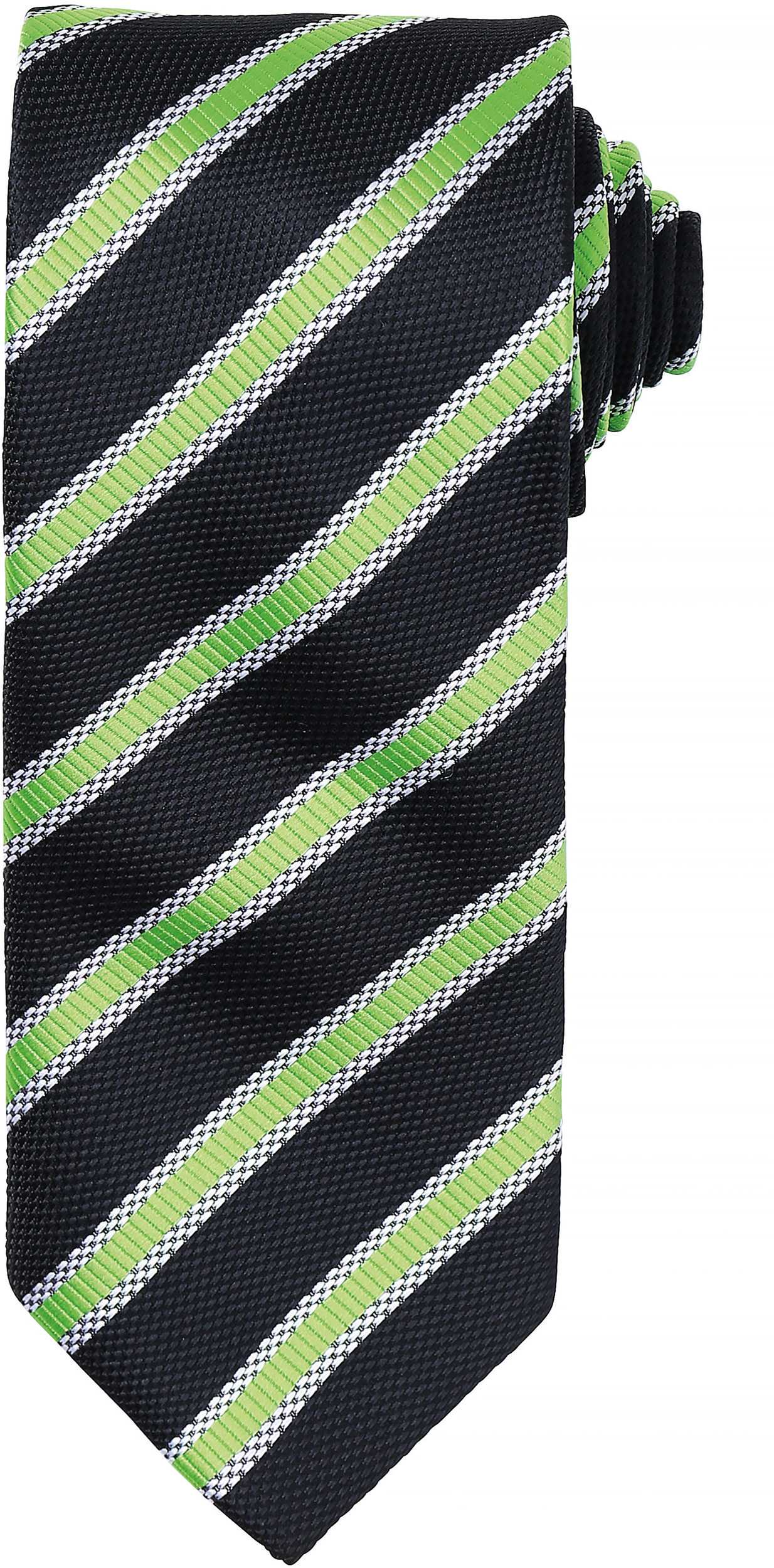 Corbata "Waffle" a rayas Black / Lime