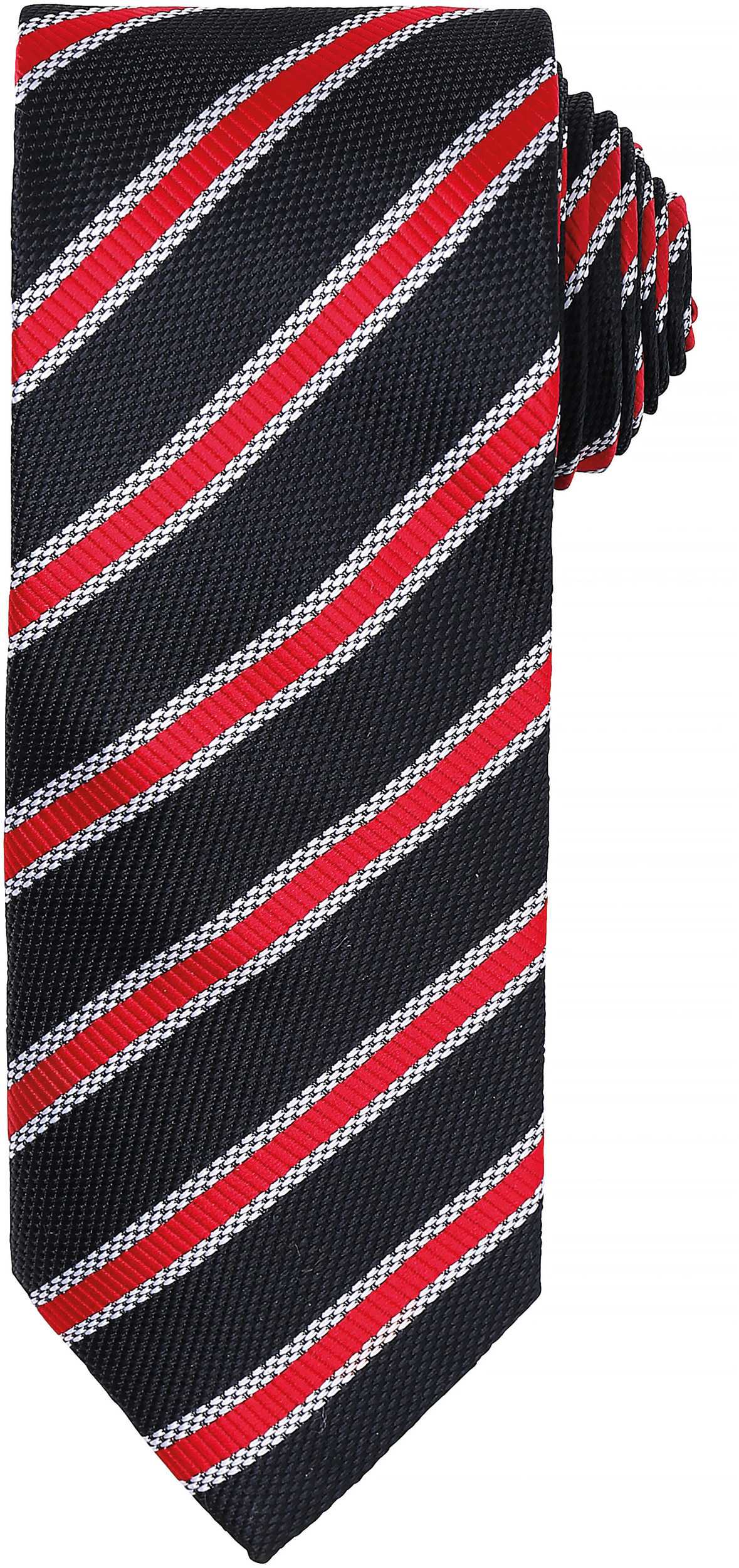 Corbata "Waffle" a rayas Black / Red