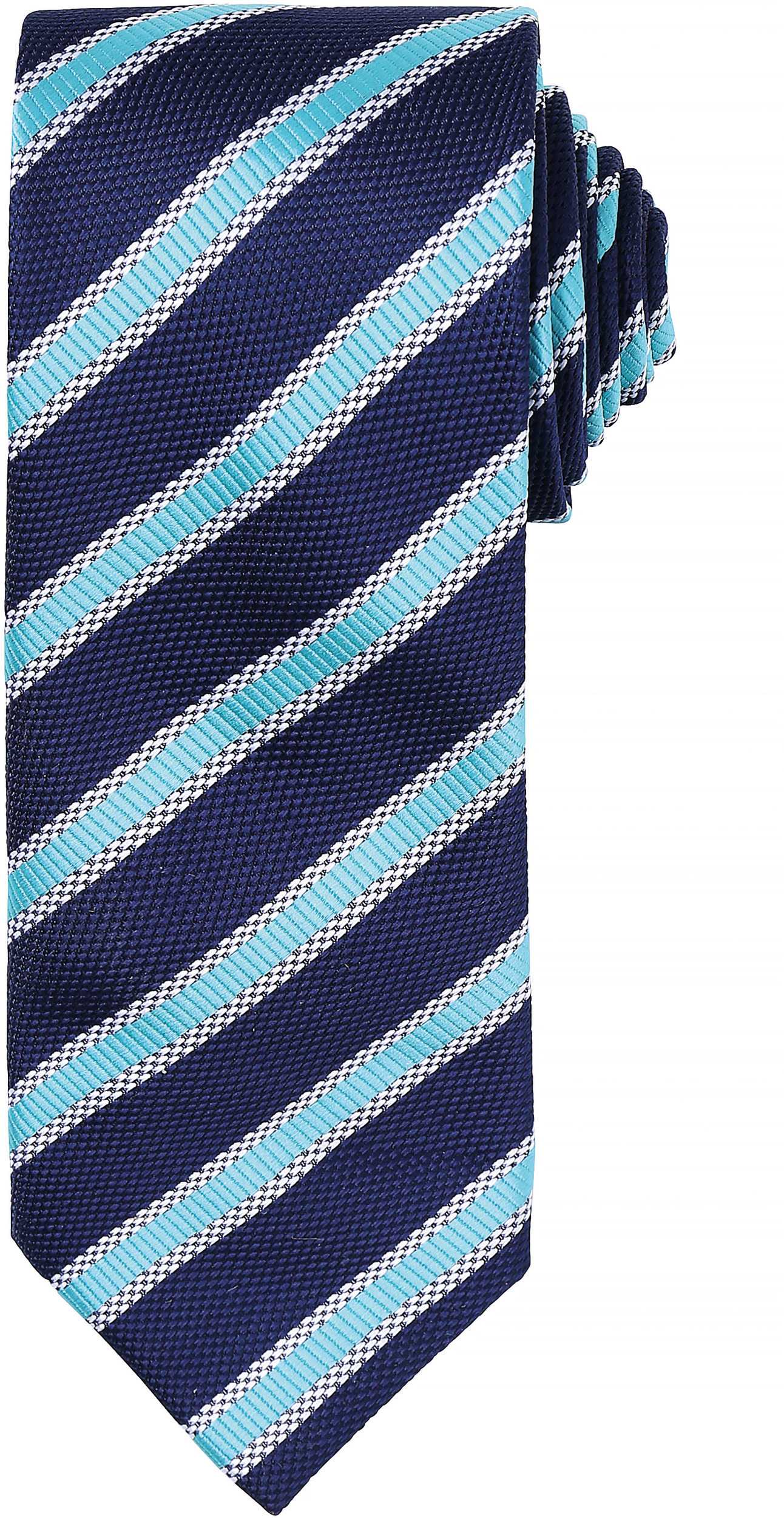 Corbata "Waffle" a rayas Navy / Turquoise