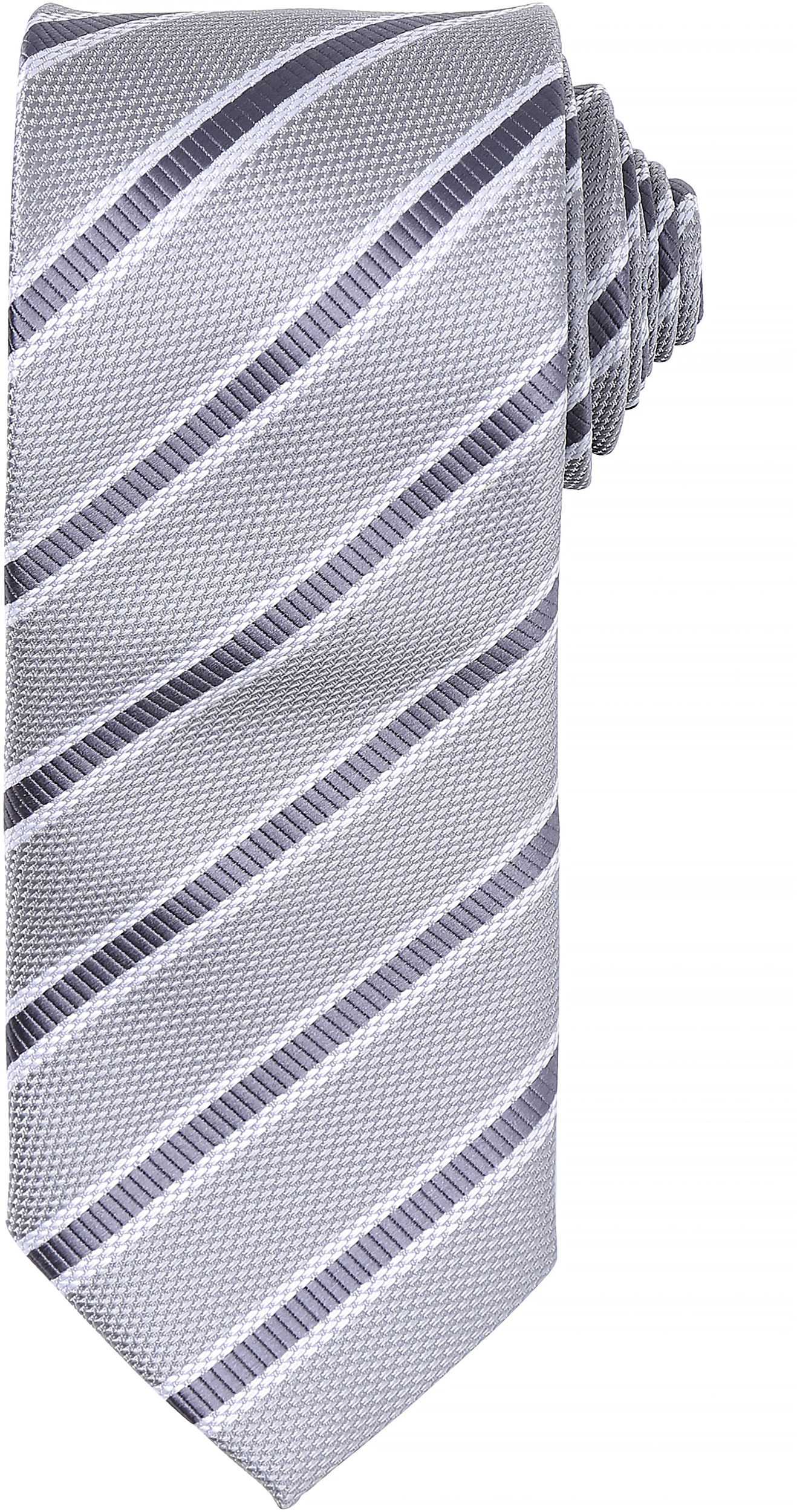 Corbata "Waffle" a rayas Silver / Dark Grey