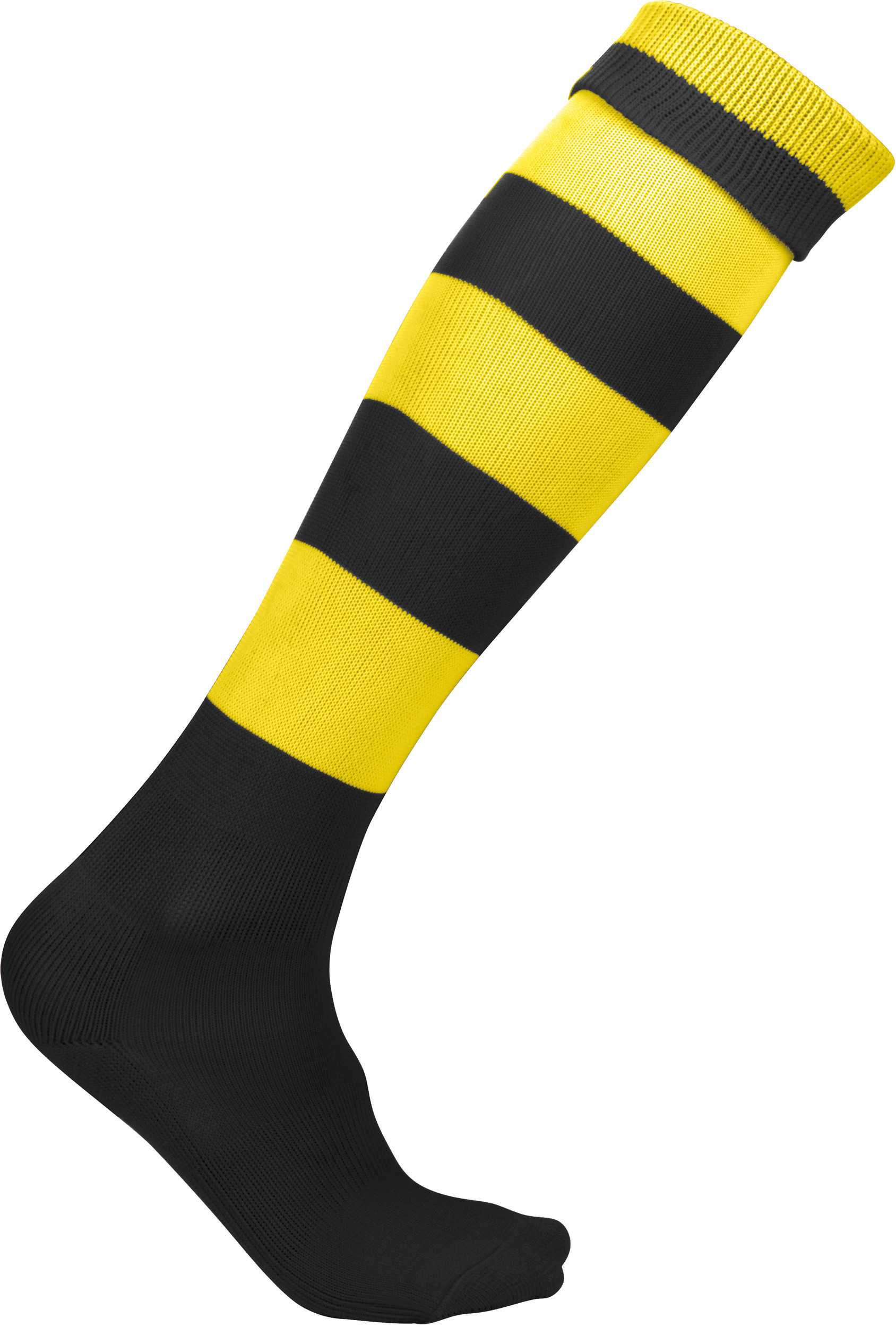 Calcetines deportivos a rayas unisex Black / Sporty Yellow