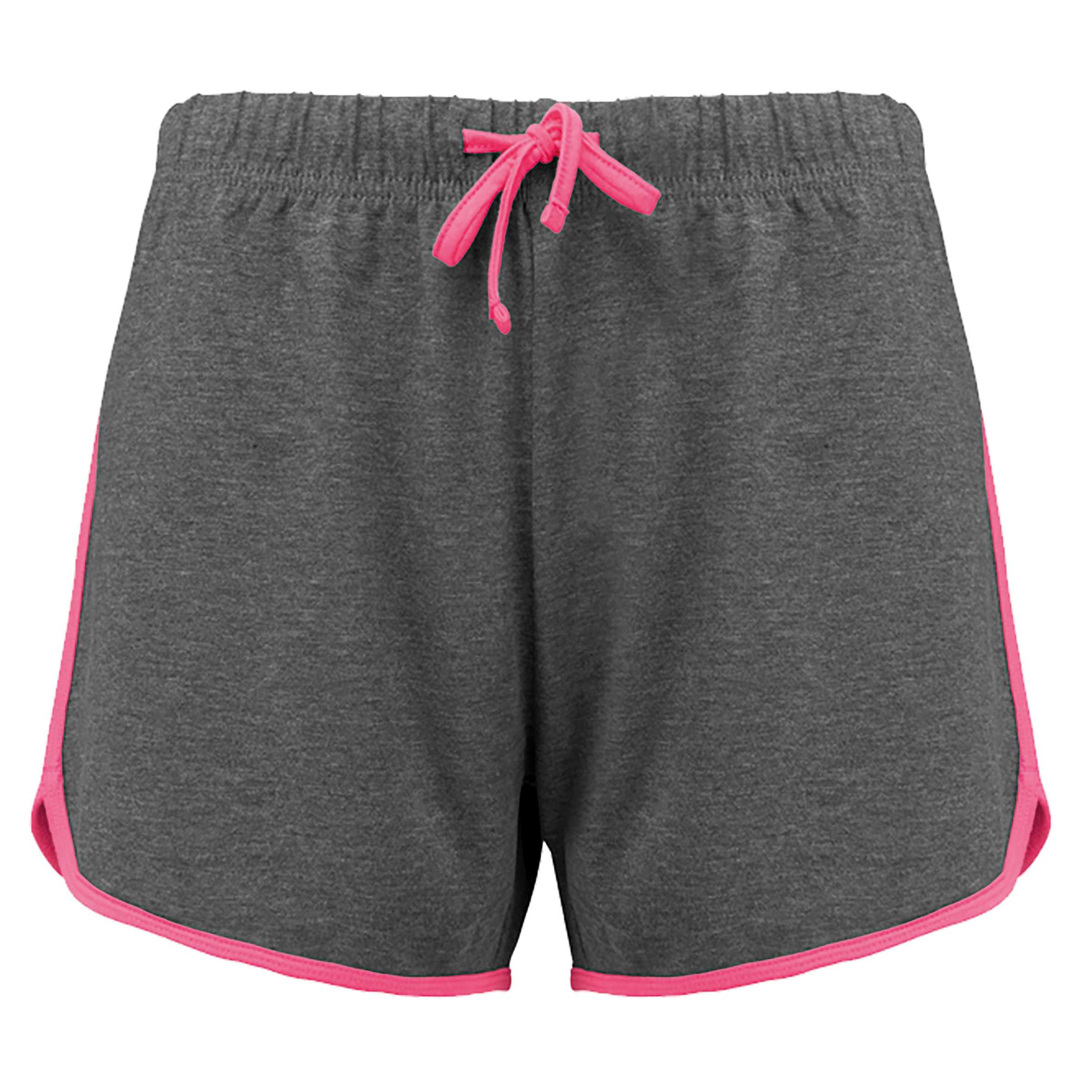 Shorts de deporte mujer Grey Heather / Fluo Pink