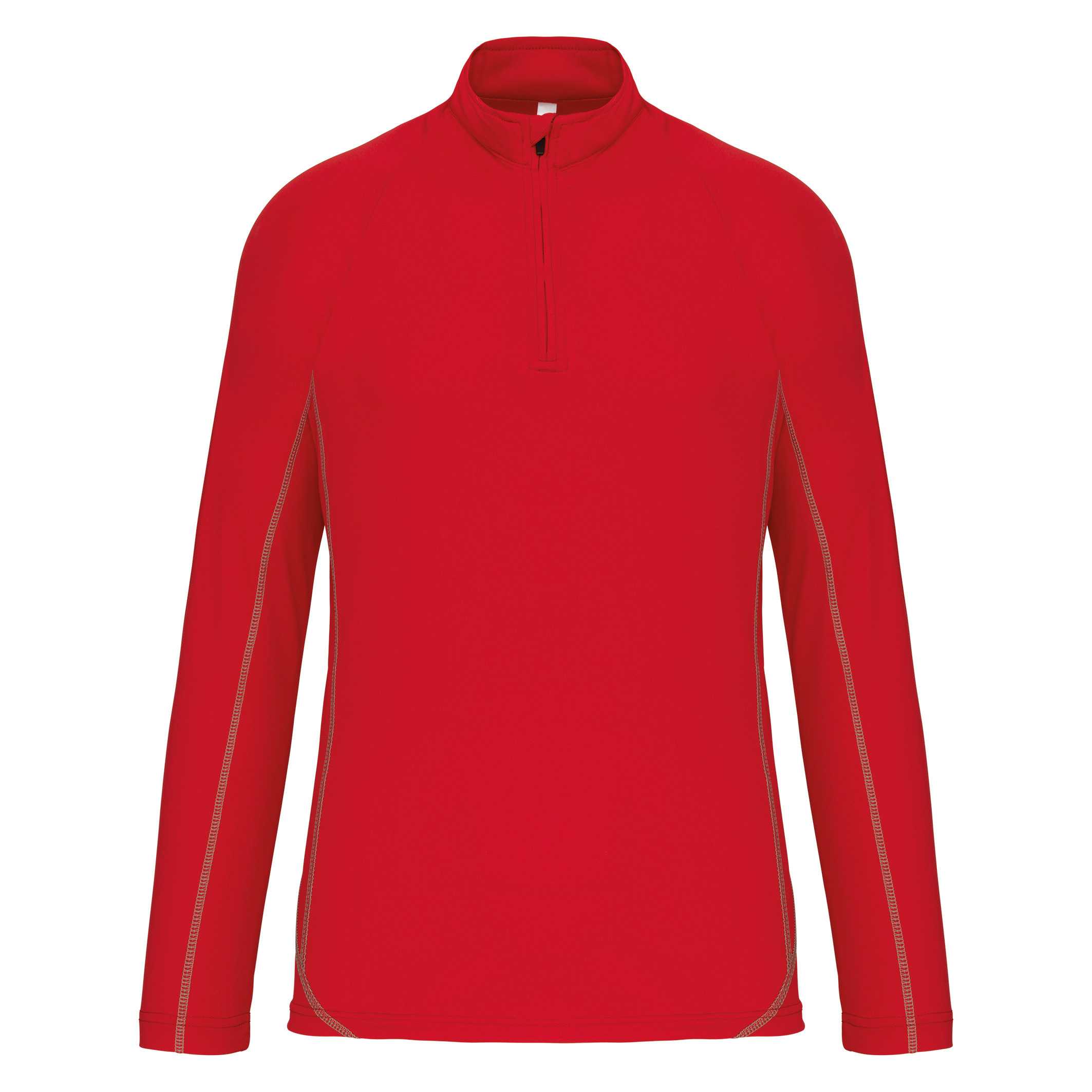 Top deportivo de manga larga ¼ zip hombre Sporty Red