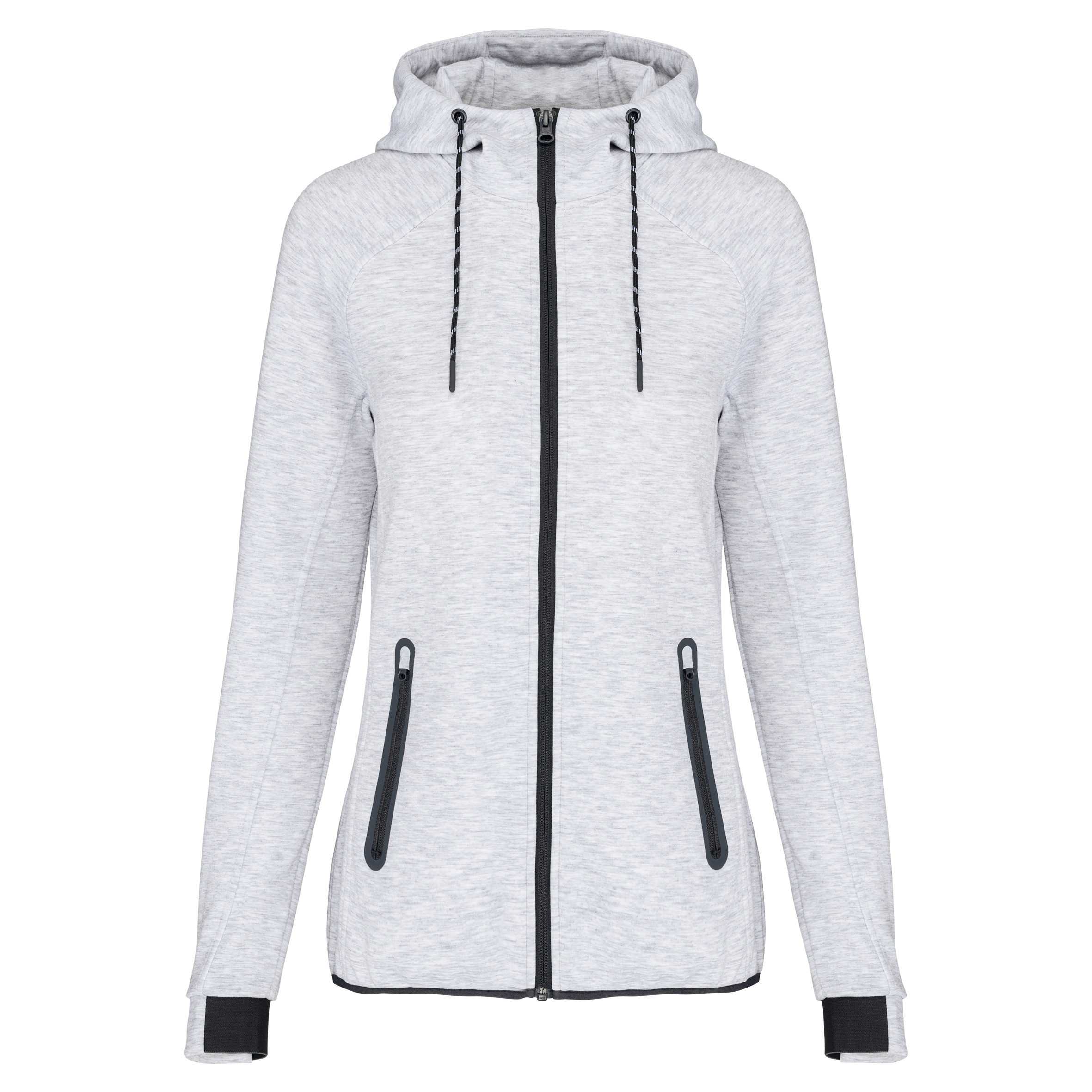 Chaqueta de chándal performance con capucha mujer Ash Heather