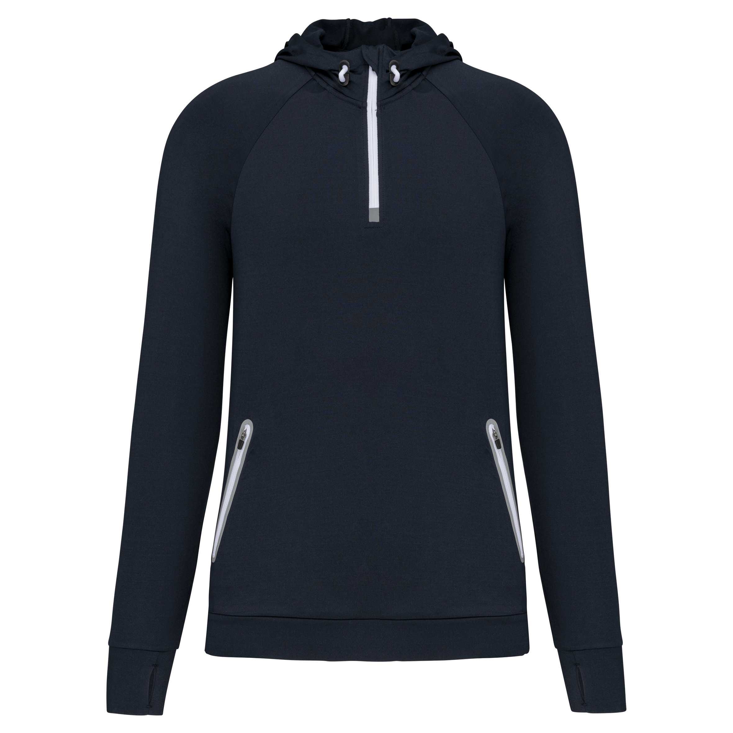 Sudadera deportiva capucha 1/4 cremallera unisex Navy