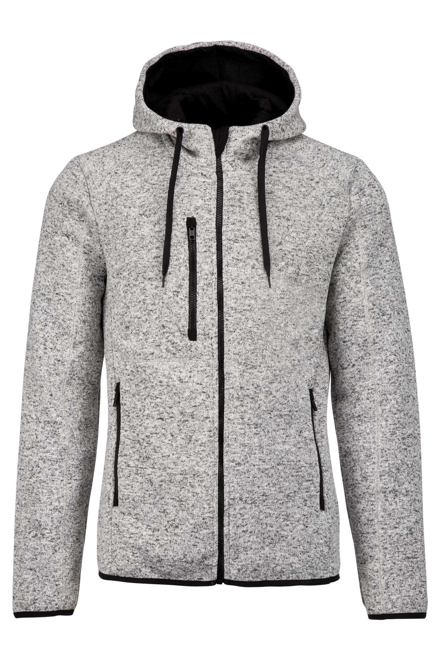 Chaqueta jaspeada con capucha hombre Light grey melange