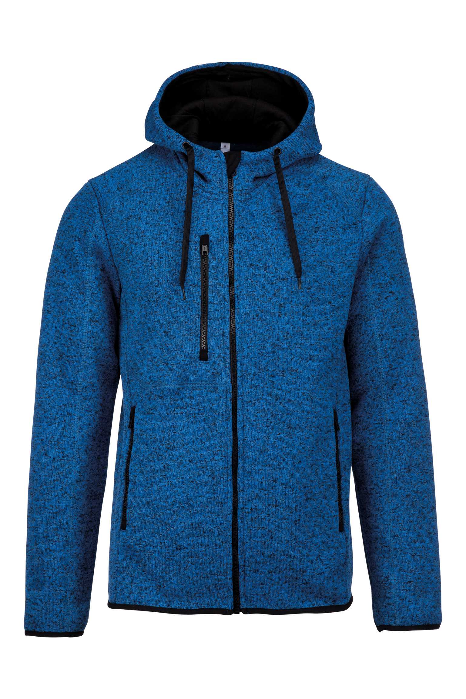 Chaqueta jaspeada con capucha hombre Light royal blue melange