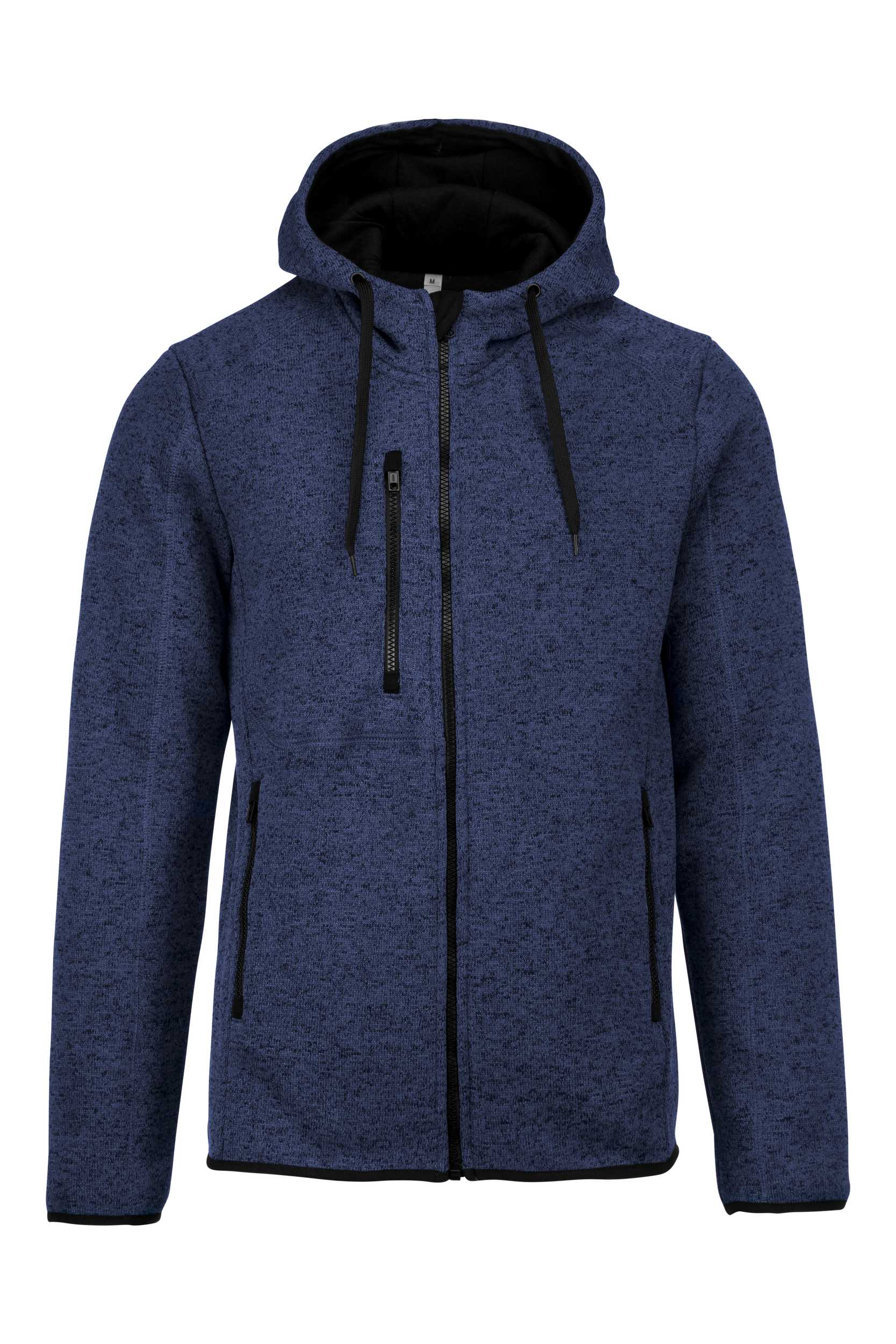 Chaqueta jaspeada con capucha hombre Navy Melange