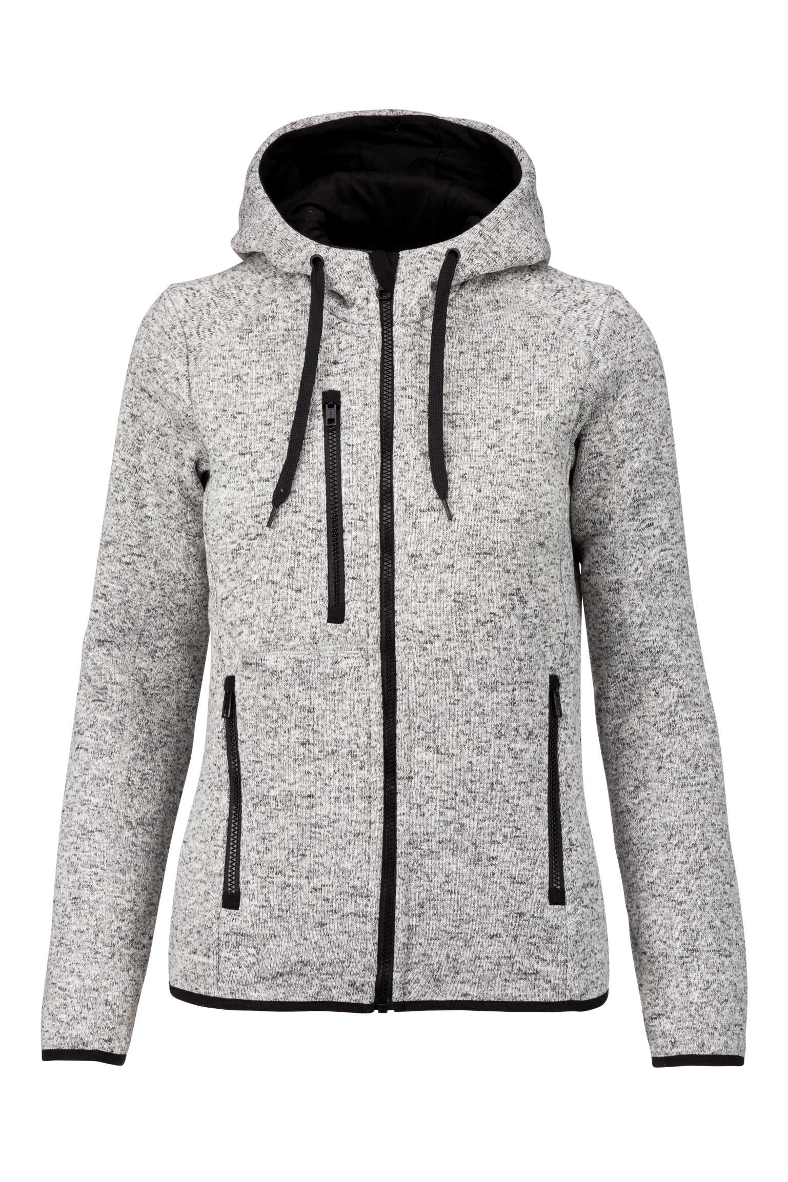 Chaqueta jaspeada con capucha mujer Light grey melange