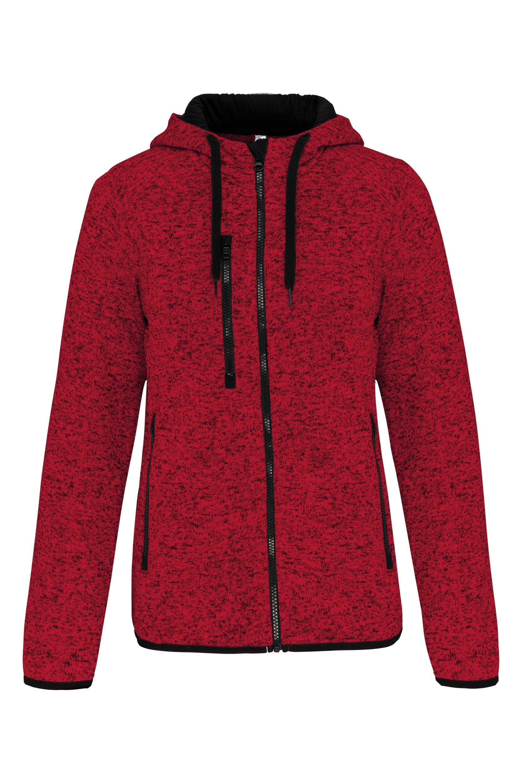 Chaqueta jaspeada con capucha mujer Red Melange