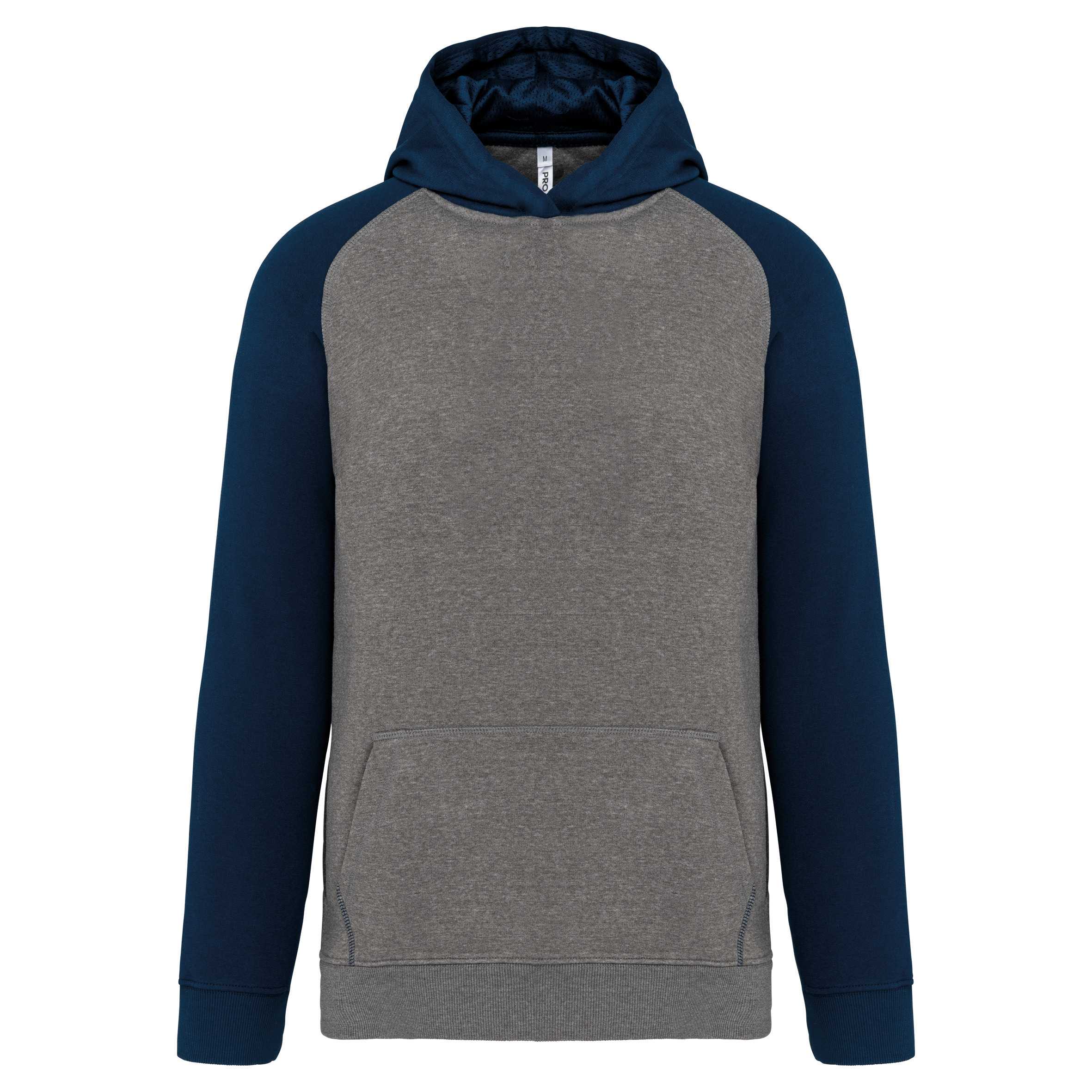 Sudadera bicolor con capucha para niños Grey Heather / Sporty Navy