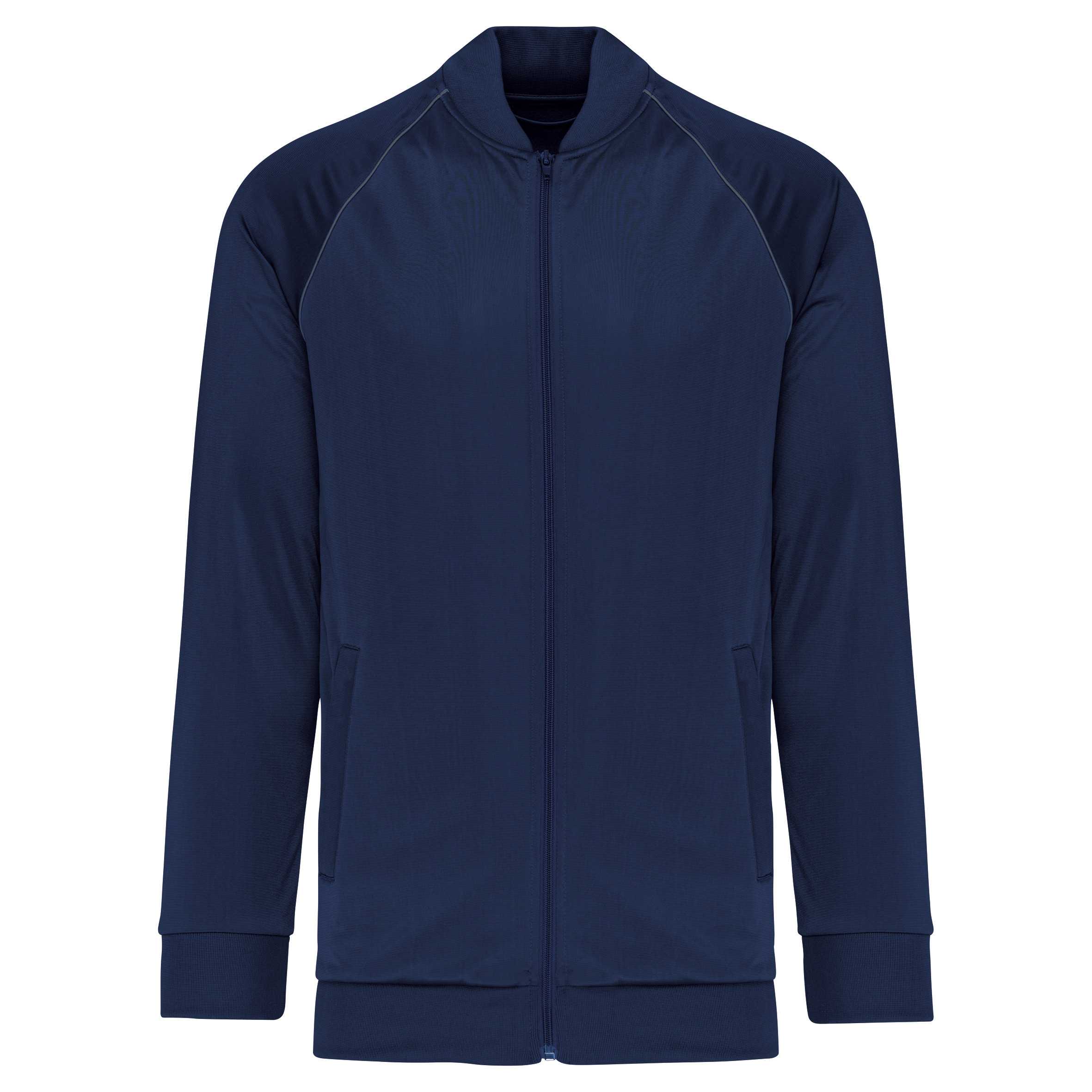 Chaqueta de deporte con cremallera y ribete - Unisex Sporty Navy