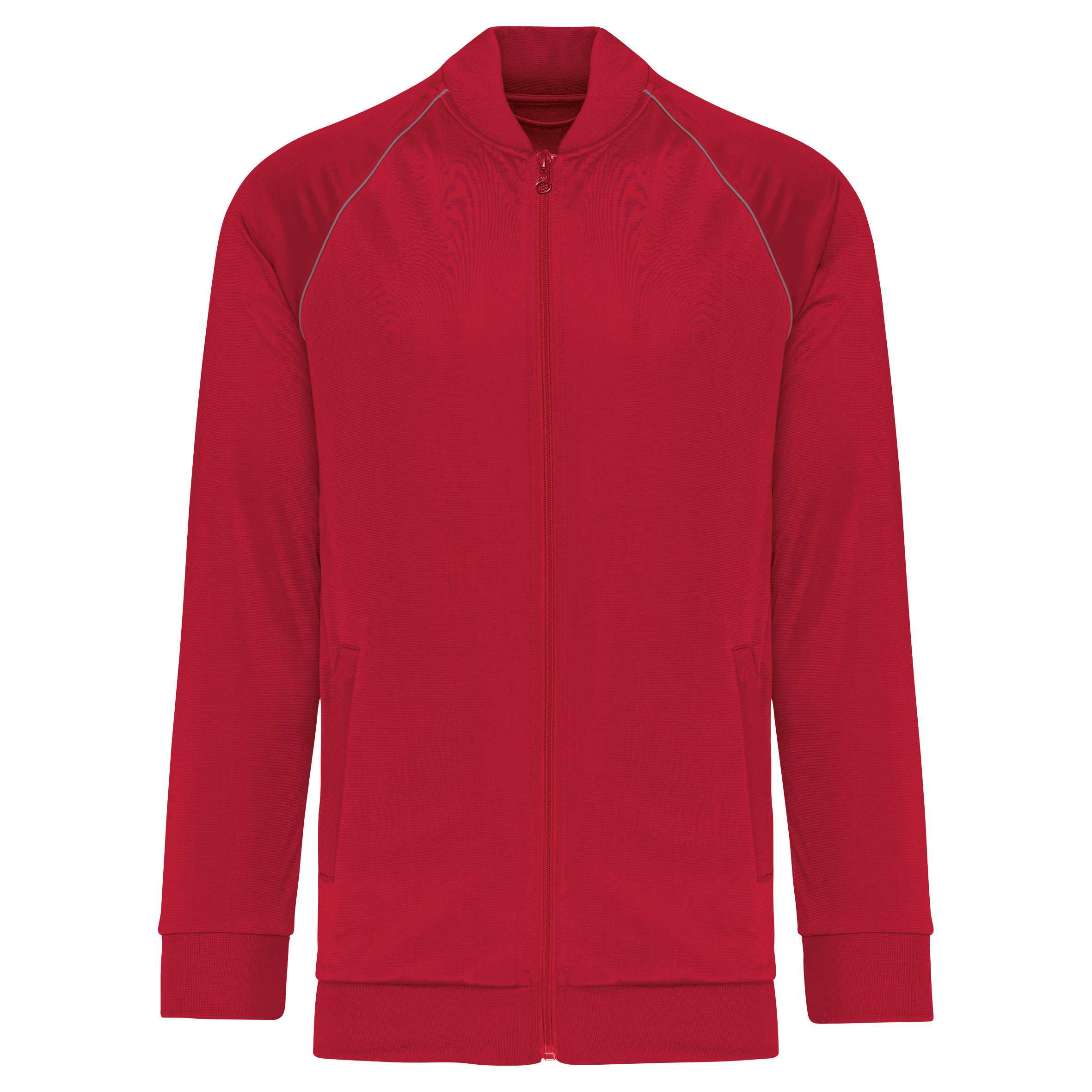 Chaqueta de deporte con cremallera y ribete - Unisex Sporty Red