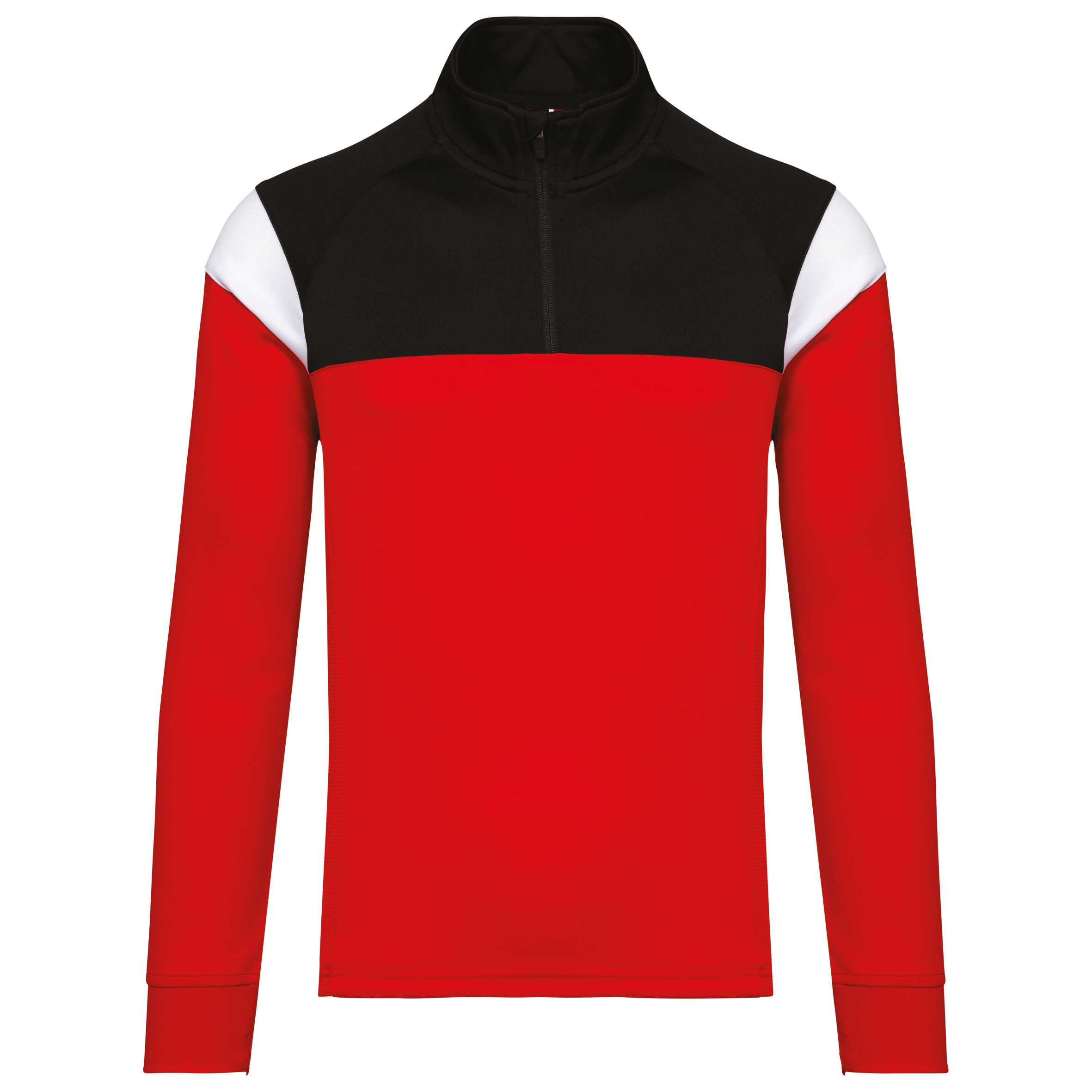 Sudadera de entrenamiento 1/4 de cremallera unisex Sporty Red / Black