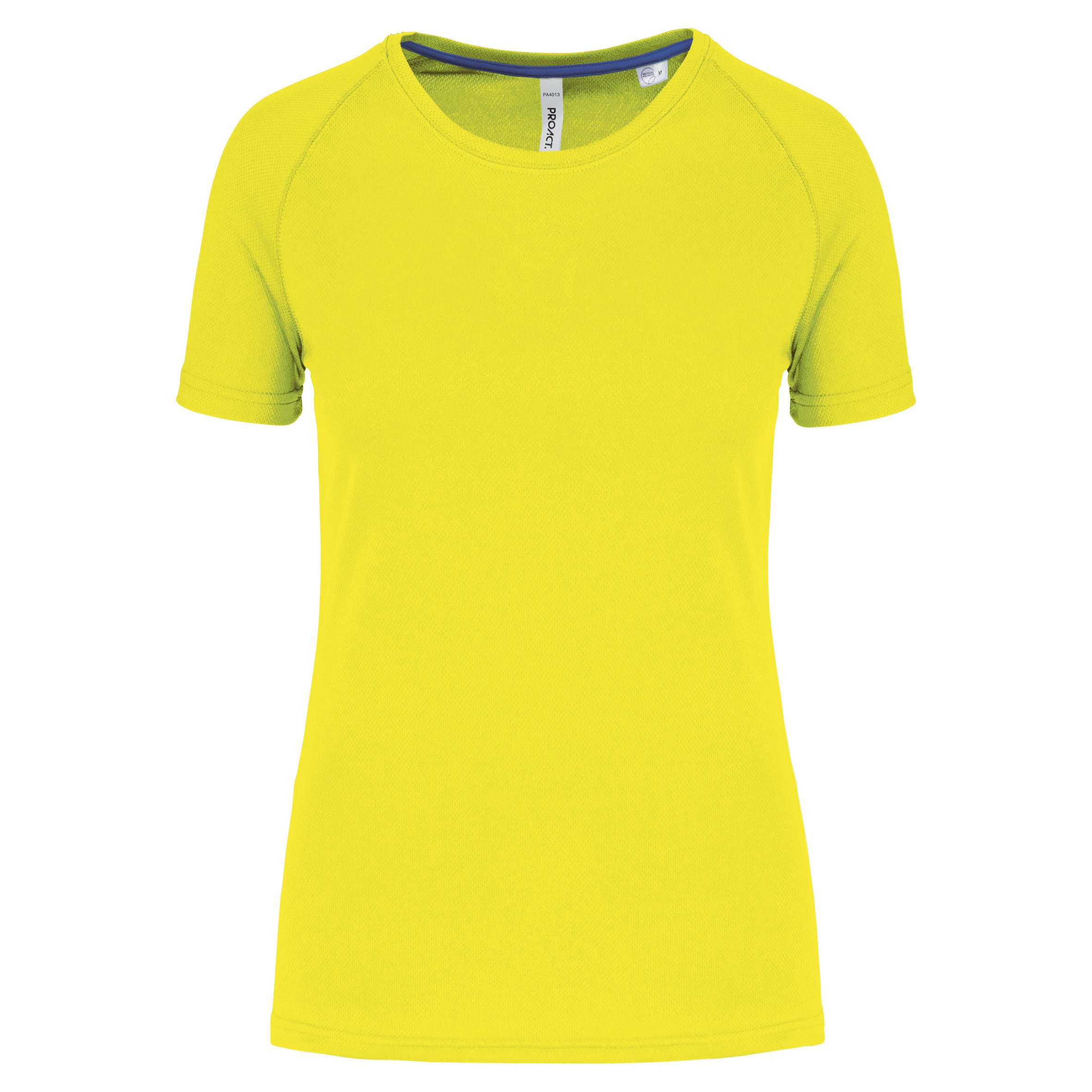 Camiseta deporte material reciclado mujer Fluorescent Yellow