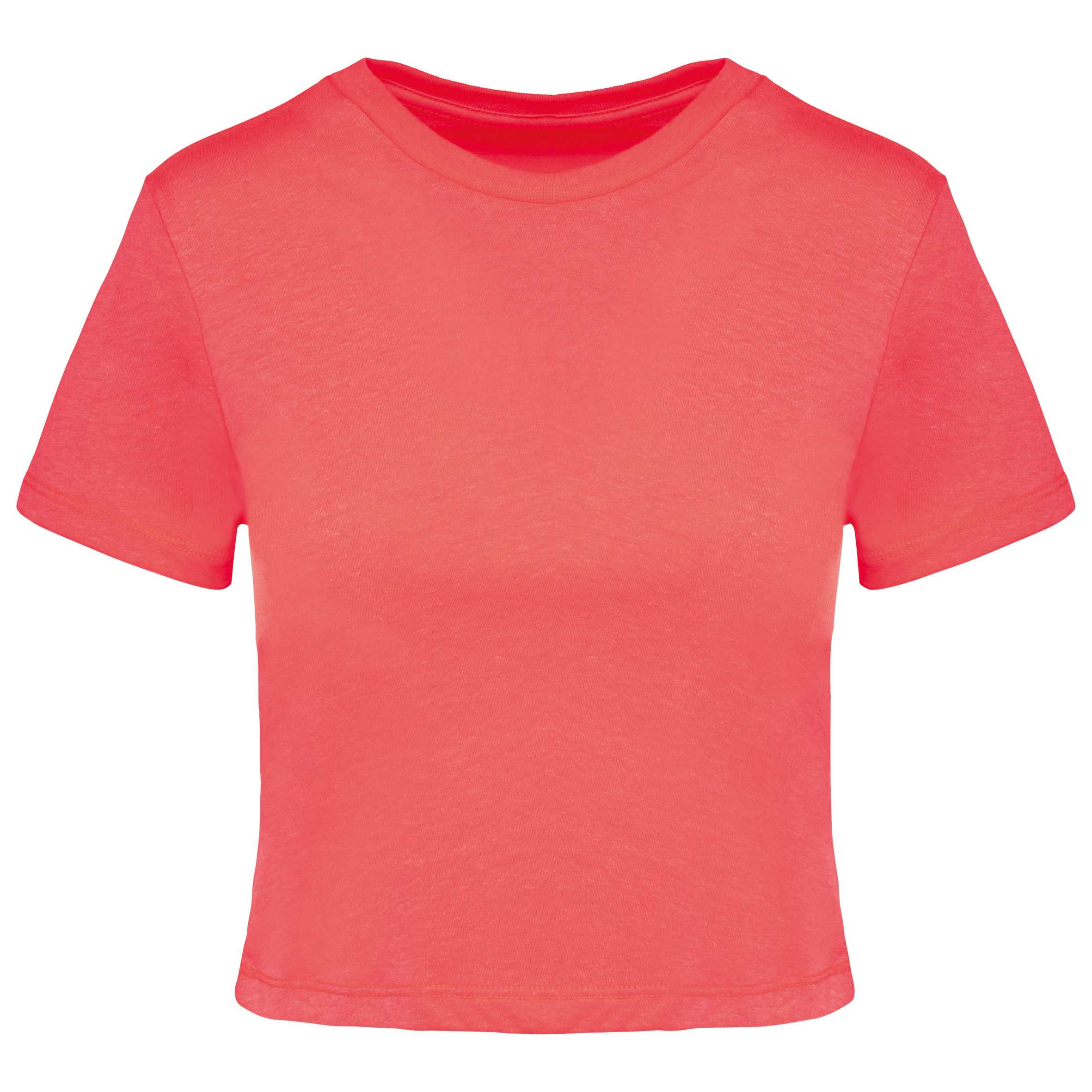 Crop top triblend mujer<br/> Coral