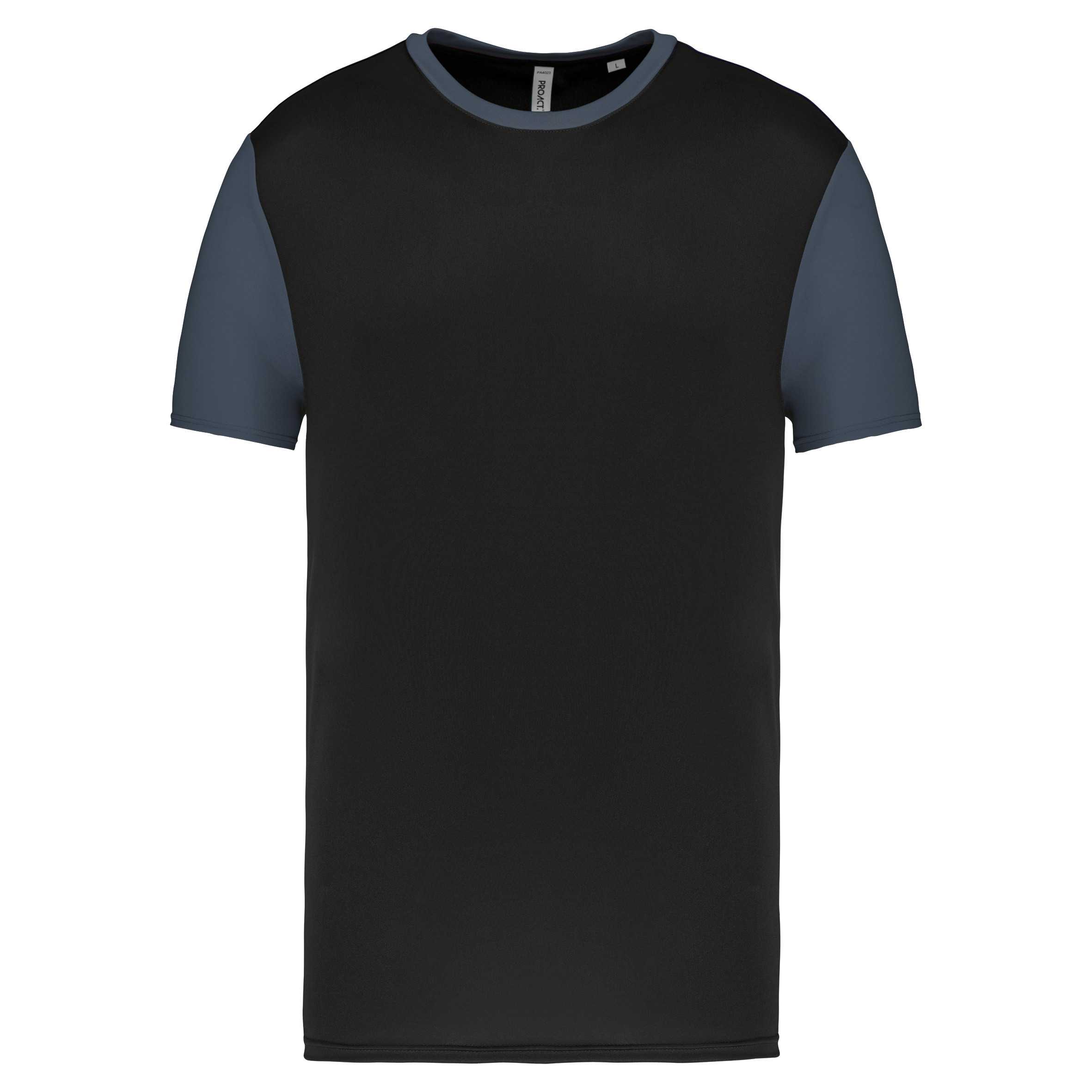 Camiseta bicolor adulto Black / sporty grey