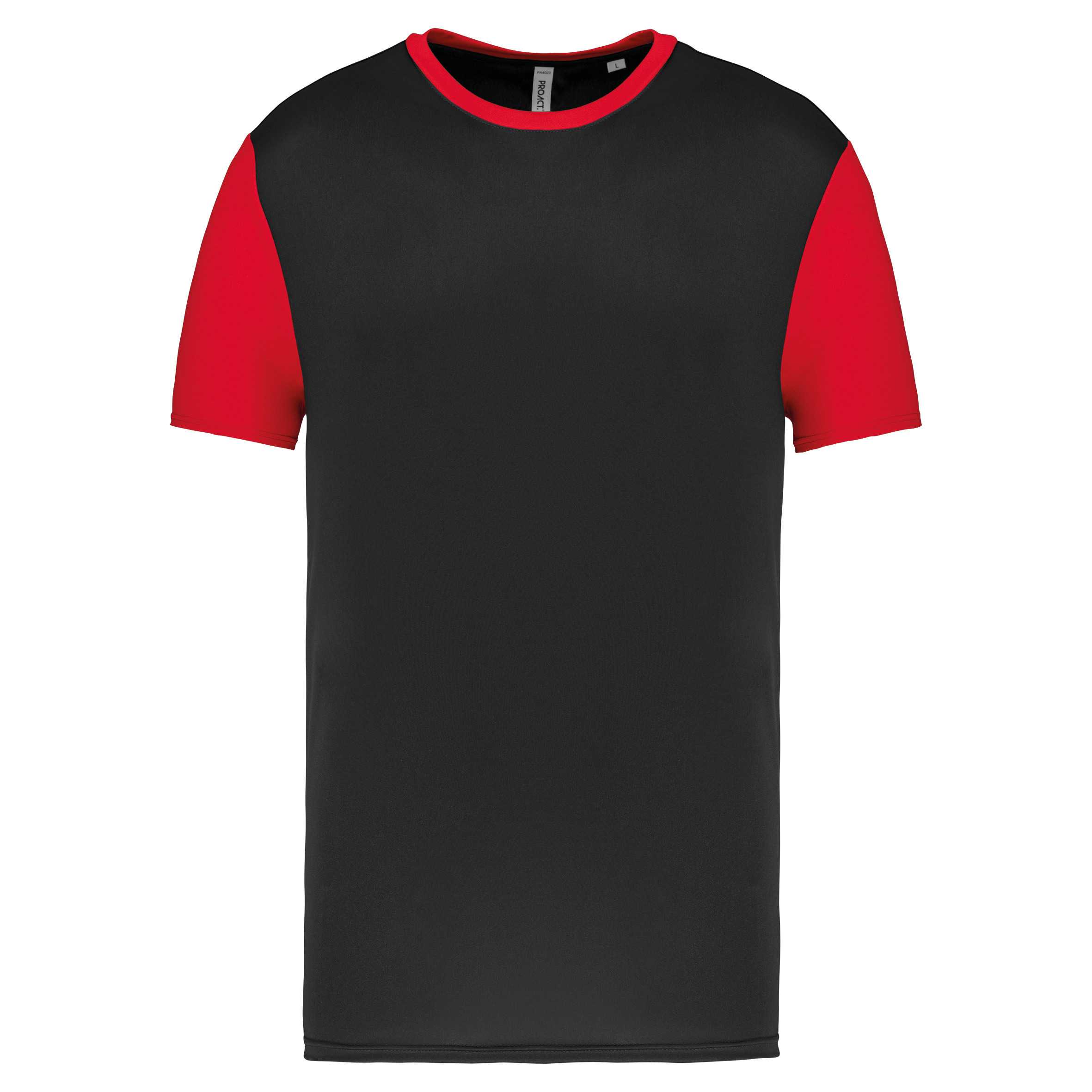 Camiseta bicolor adulto Black / Sporty Red