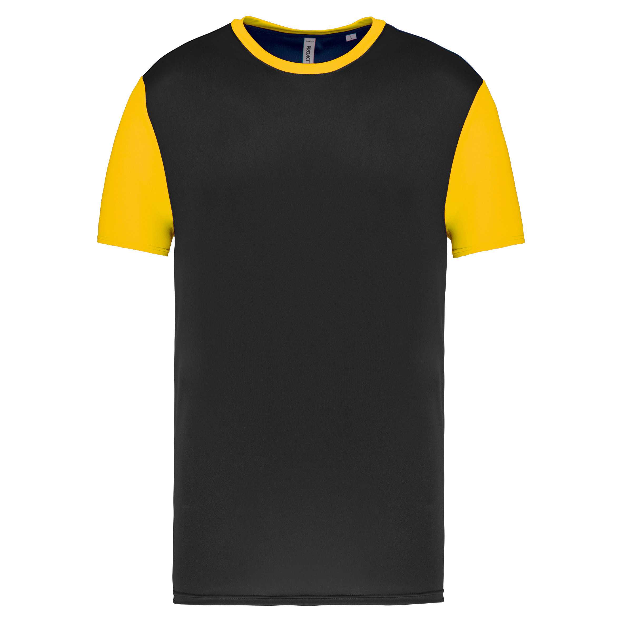 Camiseta bicolor adulto Black / Sporty Yellow