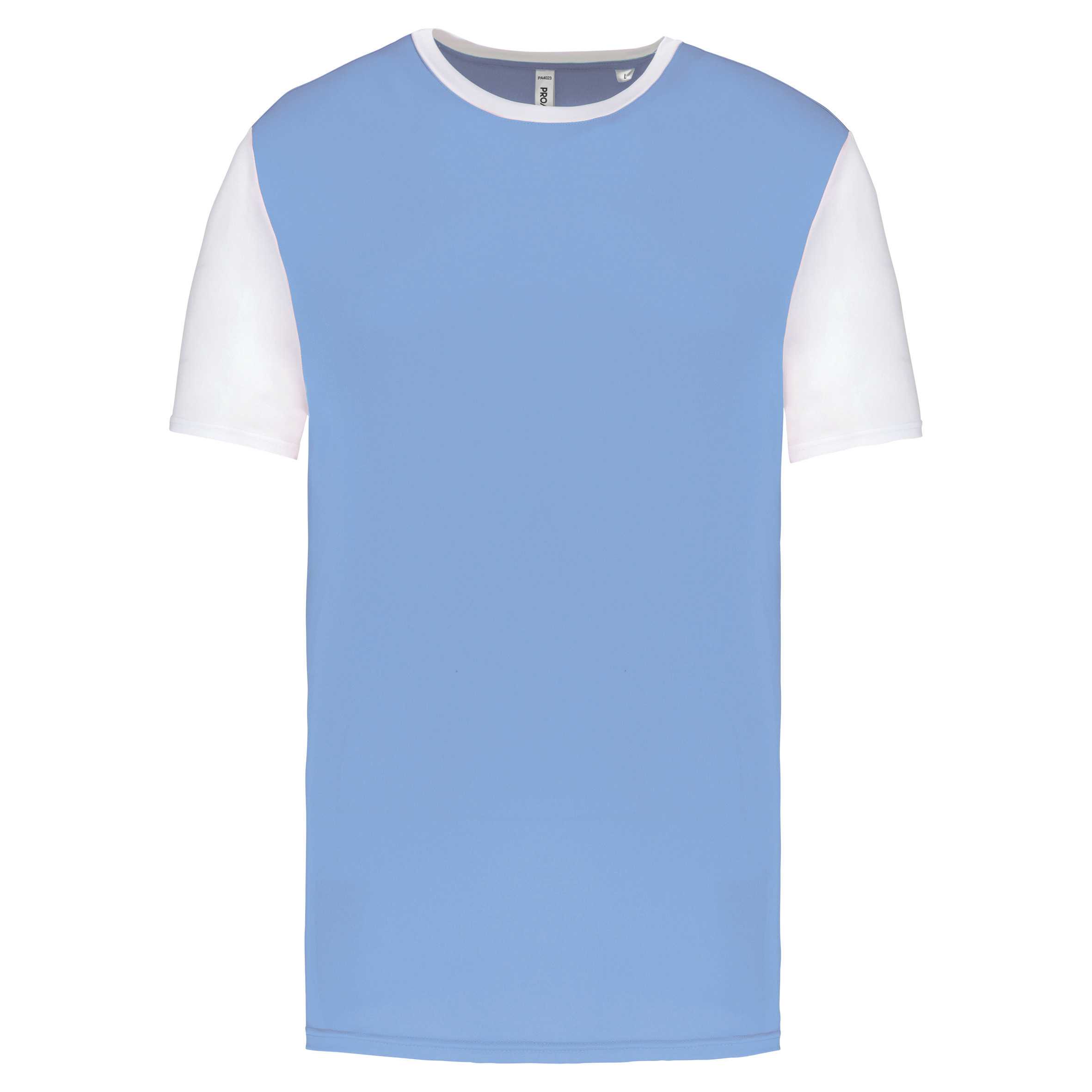 Camiseta bicolor adulto Sky Blue / White
