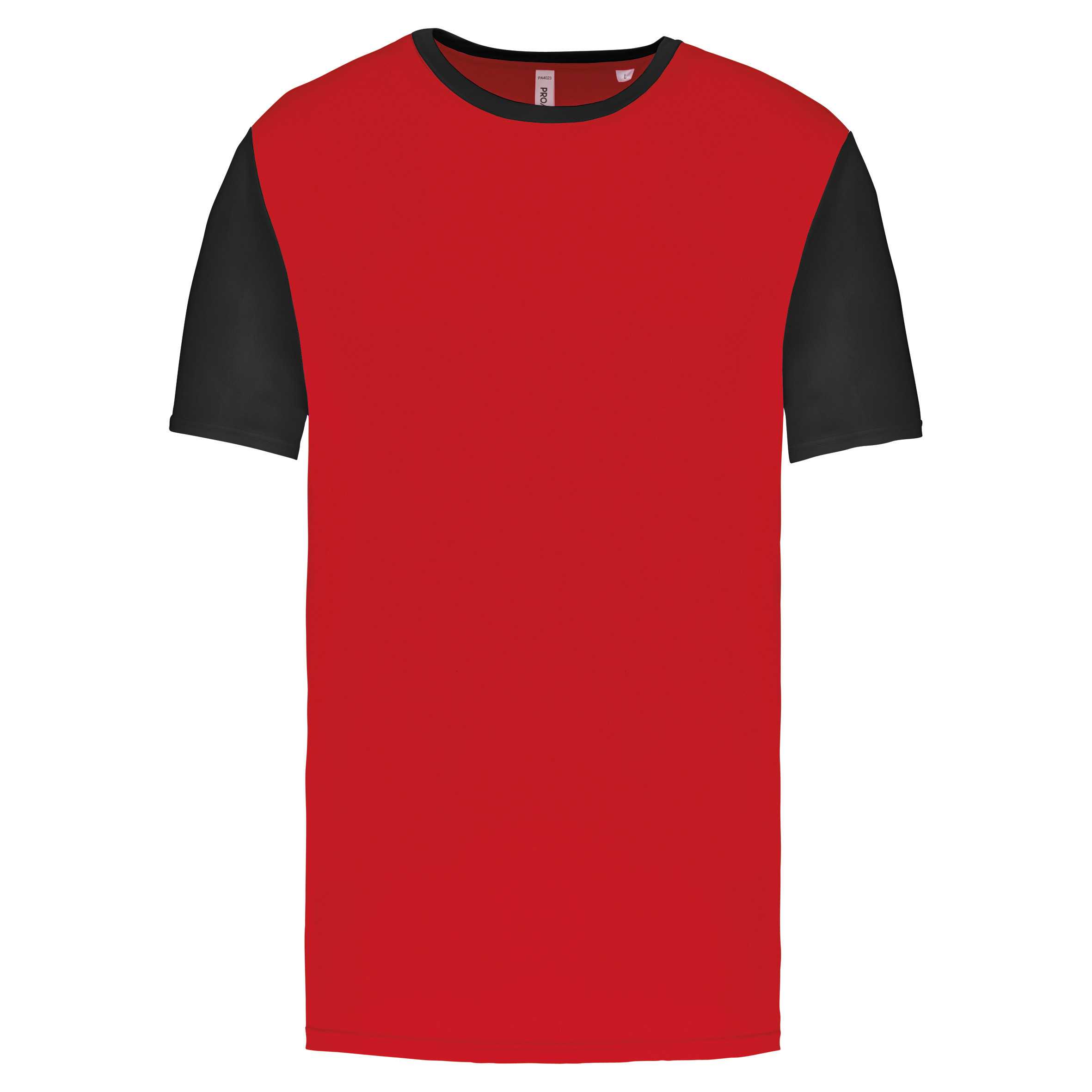 Camiseta bicolor adulto Sporty Red / Black