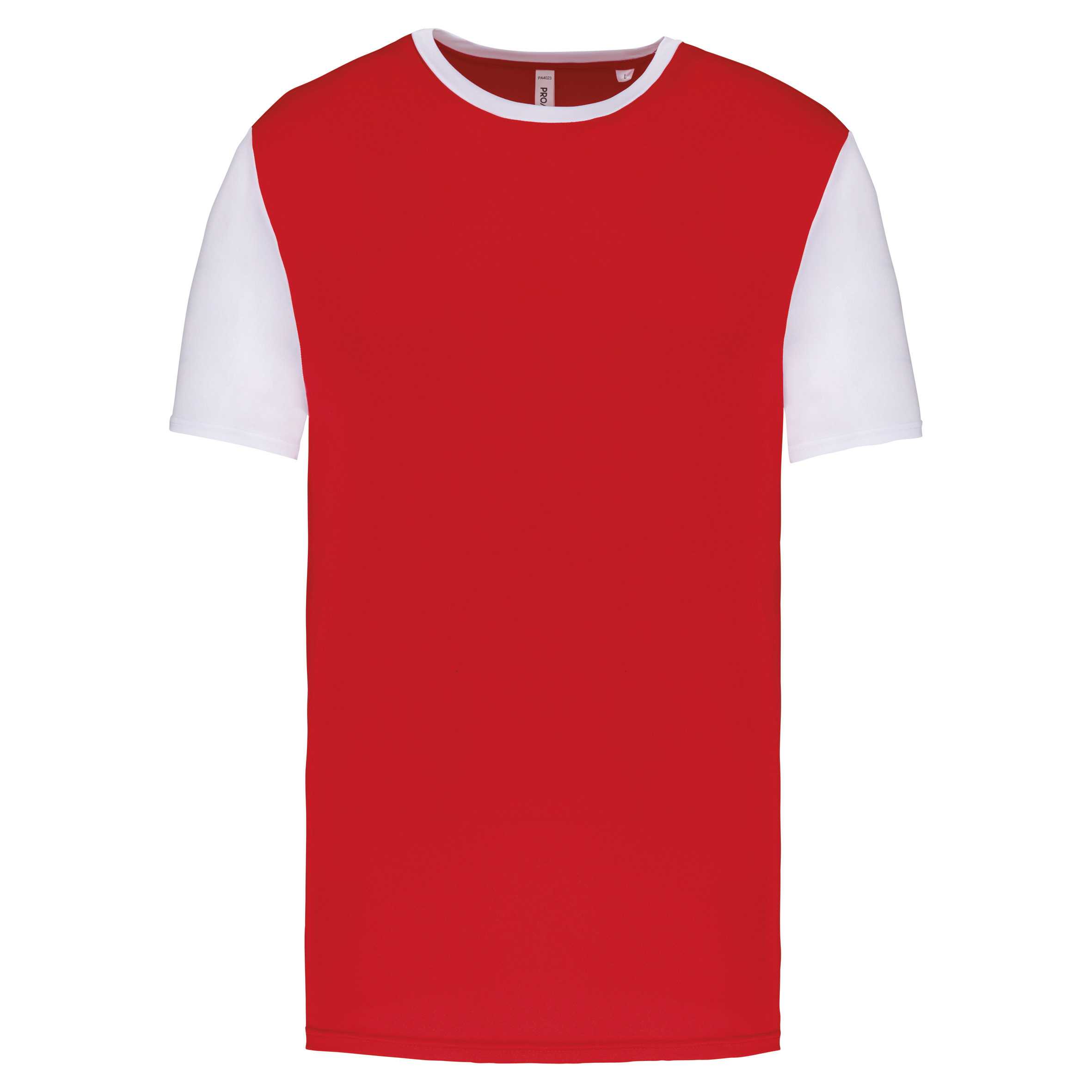 Camiseta bicolor adulto Sporty Red / White
