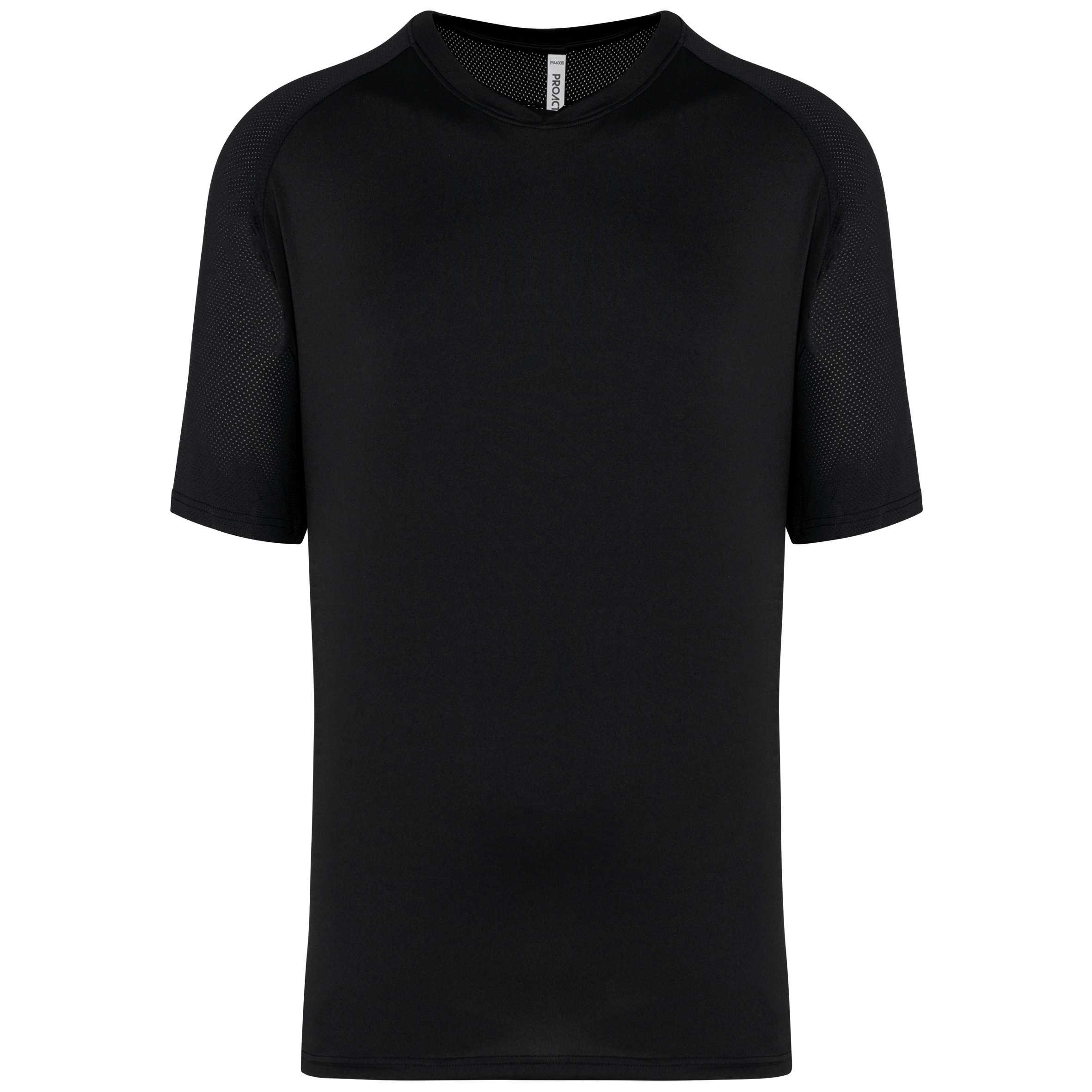 Camiseta pádel bicolor mangas raglán hombre Black