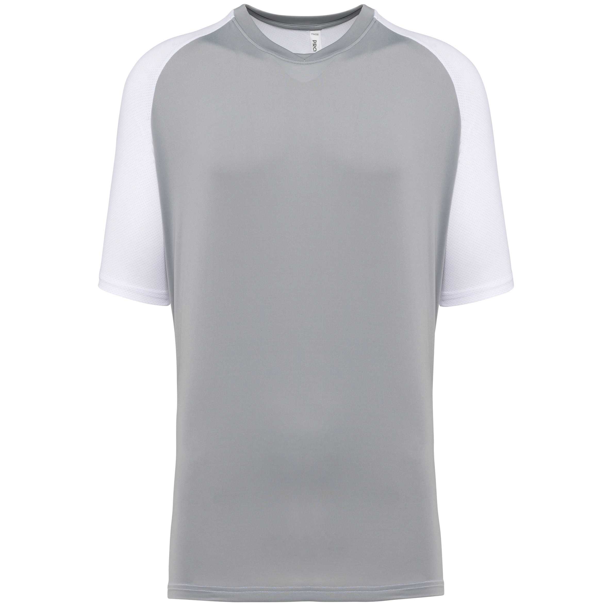 Camiseta pádel bicolor mangas raglán hombre White / Fine Grey