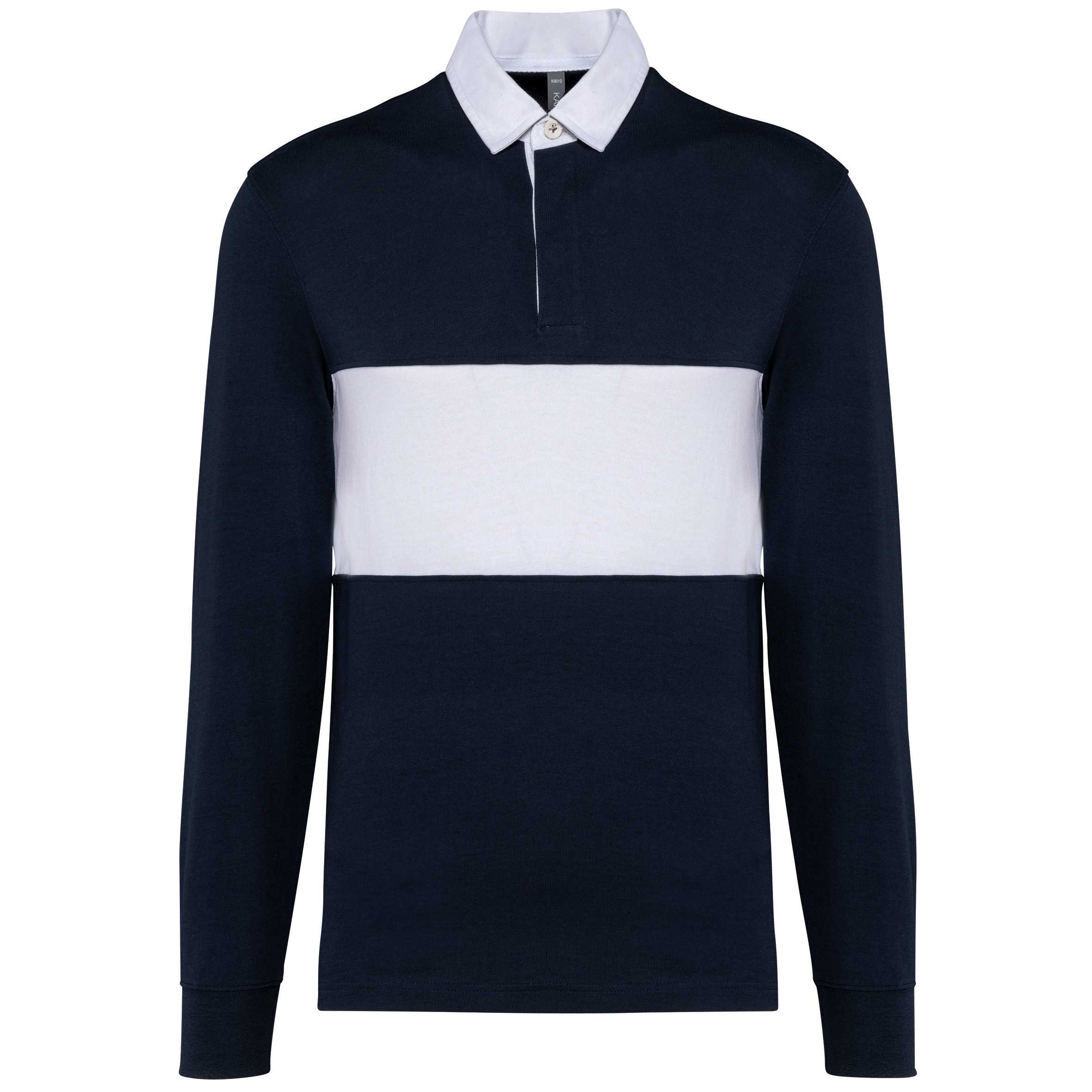 Polo rugby manga larga Navy / White