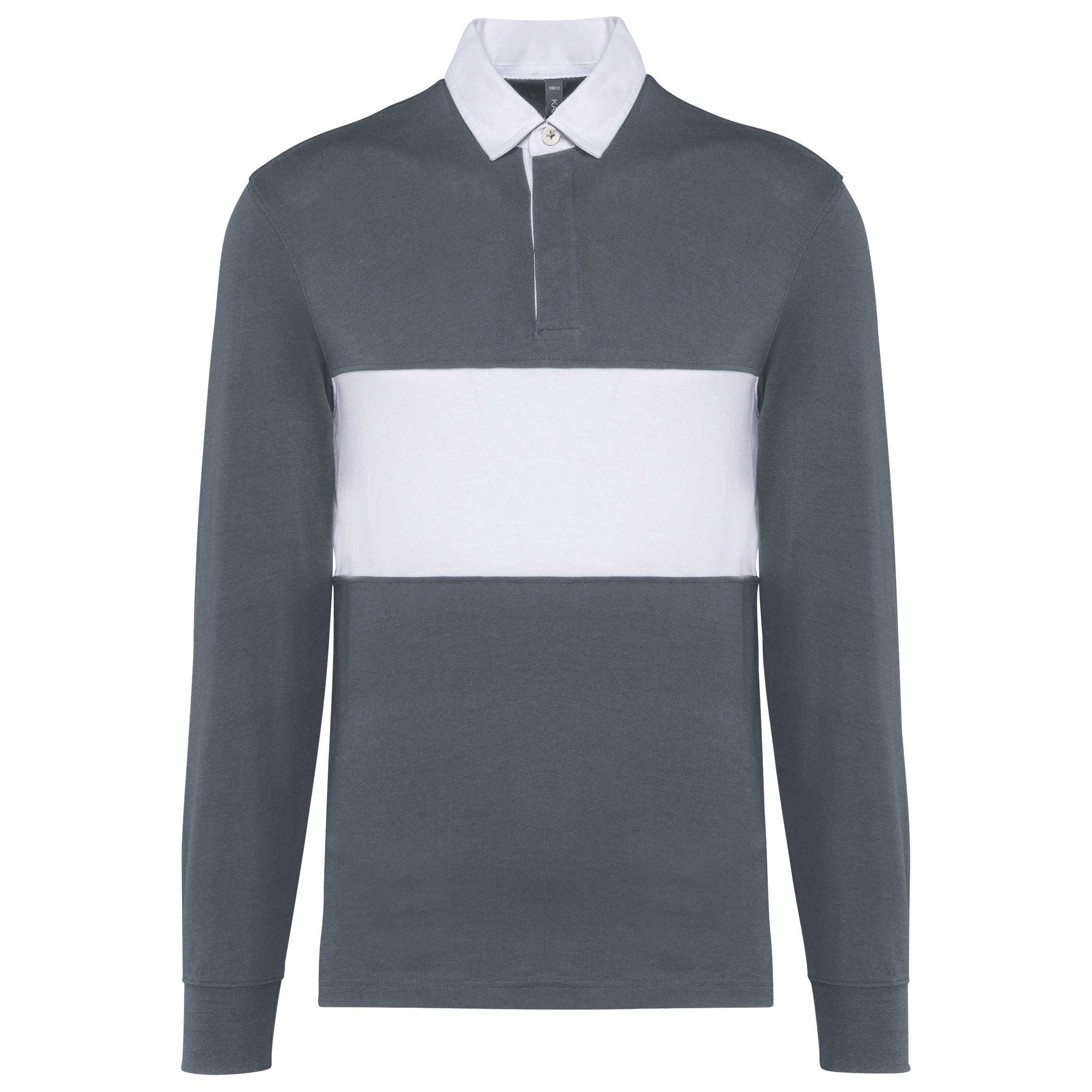 Polo rugby manga larga sporty grey / White