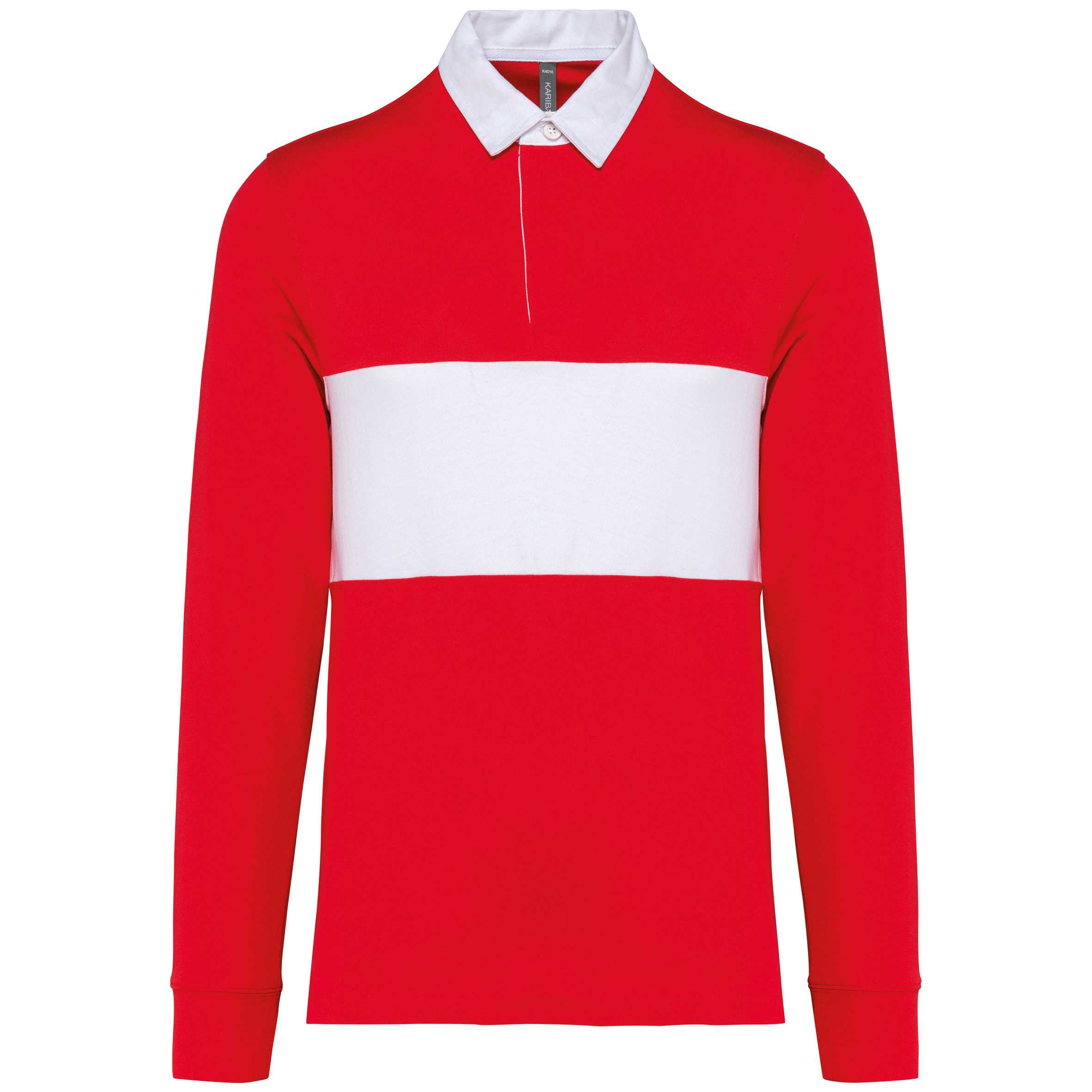 Polo rugby manga larga Sporty Red / White