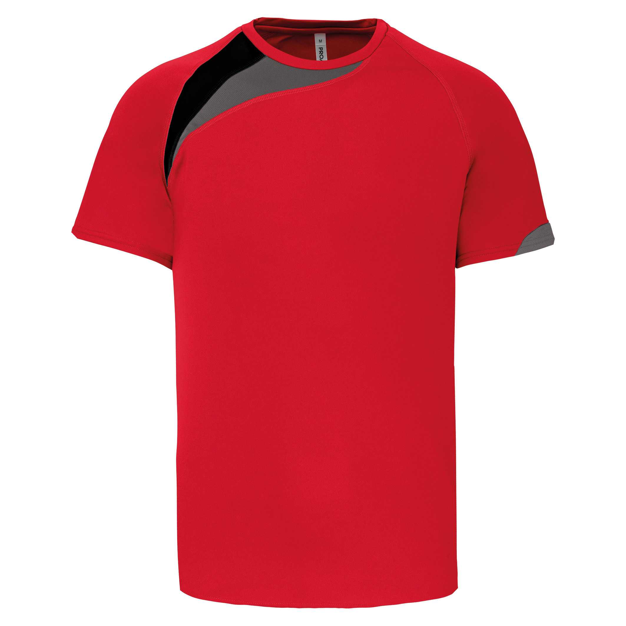 Camiseta equipaciones manga corta niños Sporty Red / Black / Storm Grey