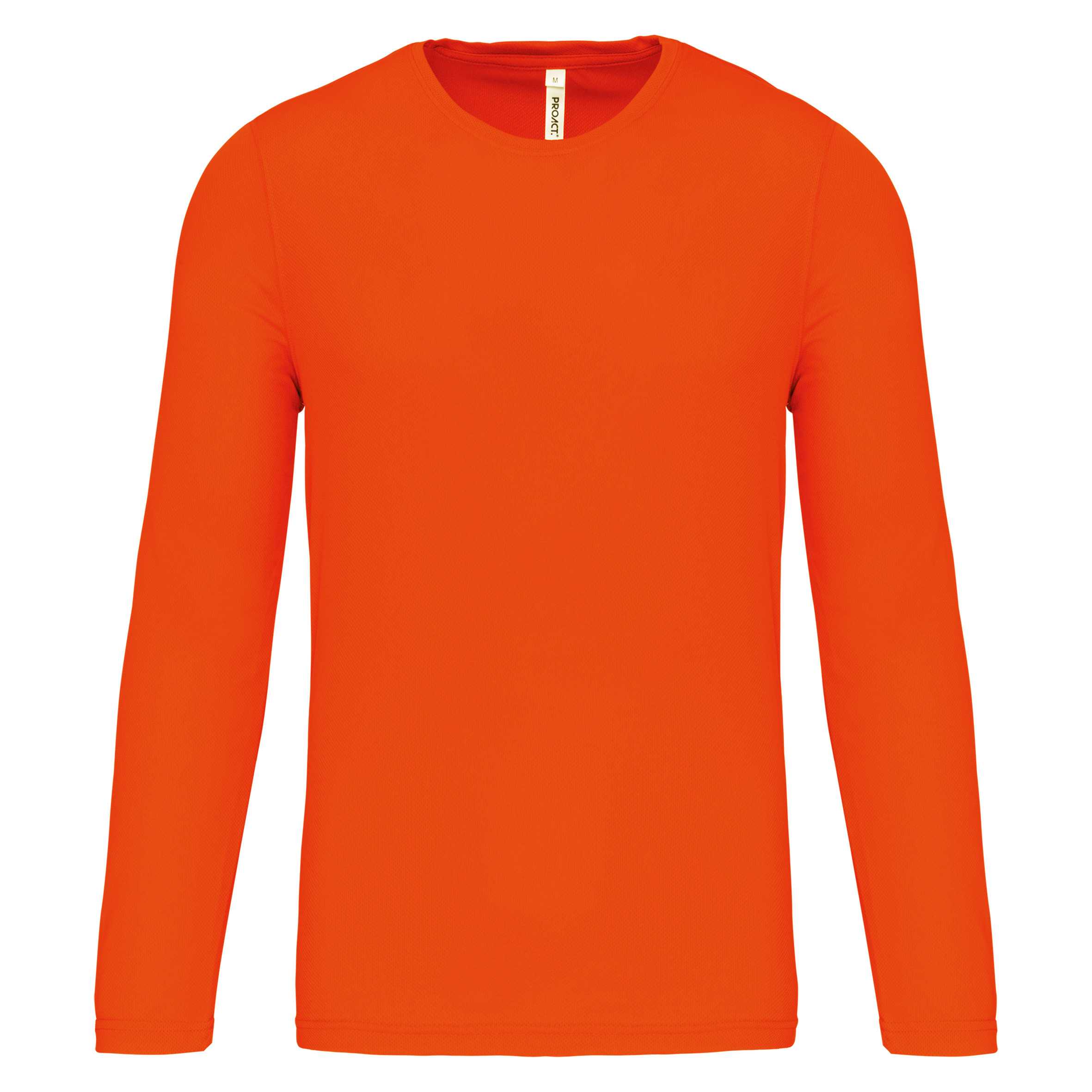 Camiseta de deporte manga larga hombre Fluorescent Orange