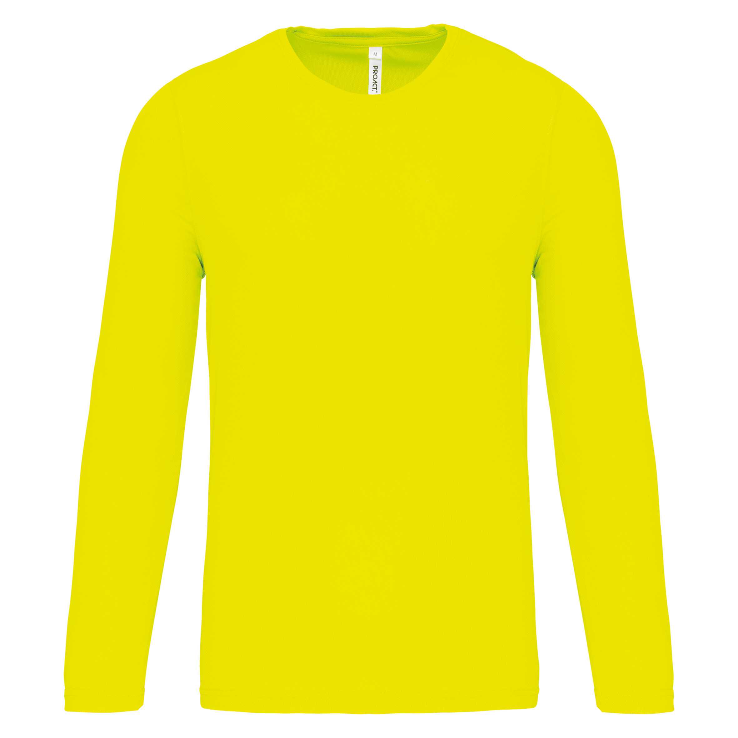Camiseta de deporte manga larga hombre Fluorescent Yellow