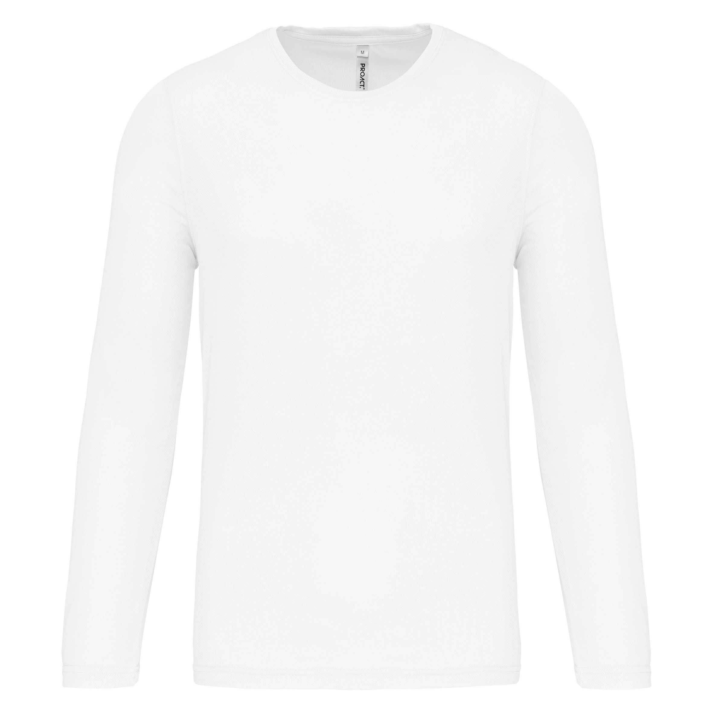 Camiseta de deporte manga larga hombre White