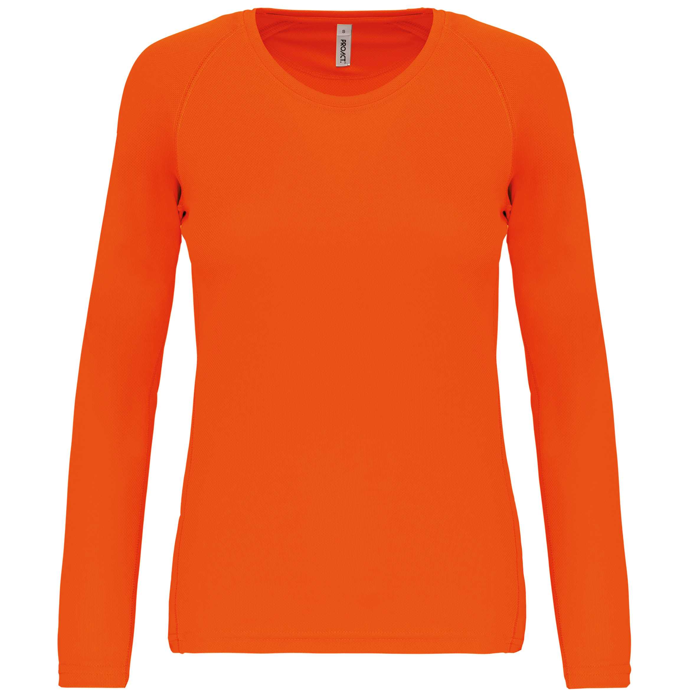 Camiseta de deporte manga larga mujer Fluorescent Orange