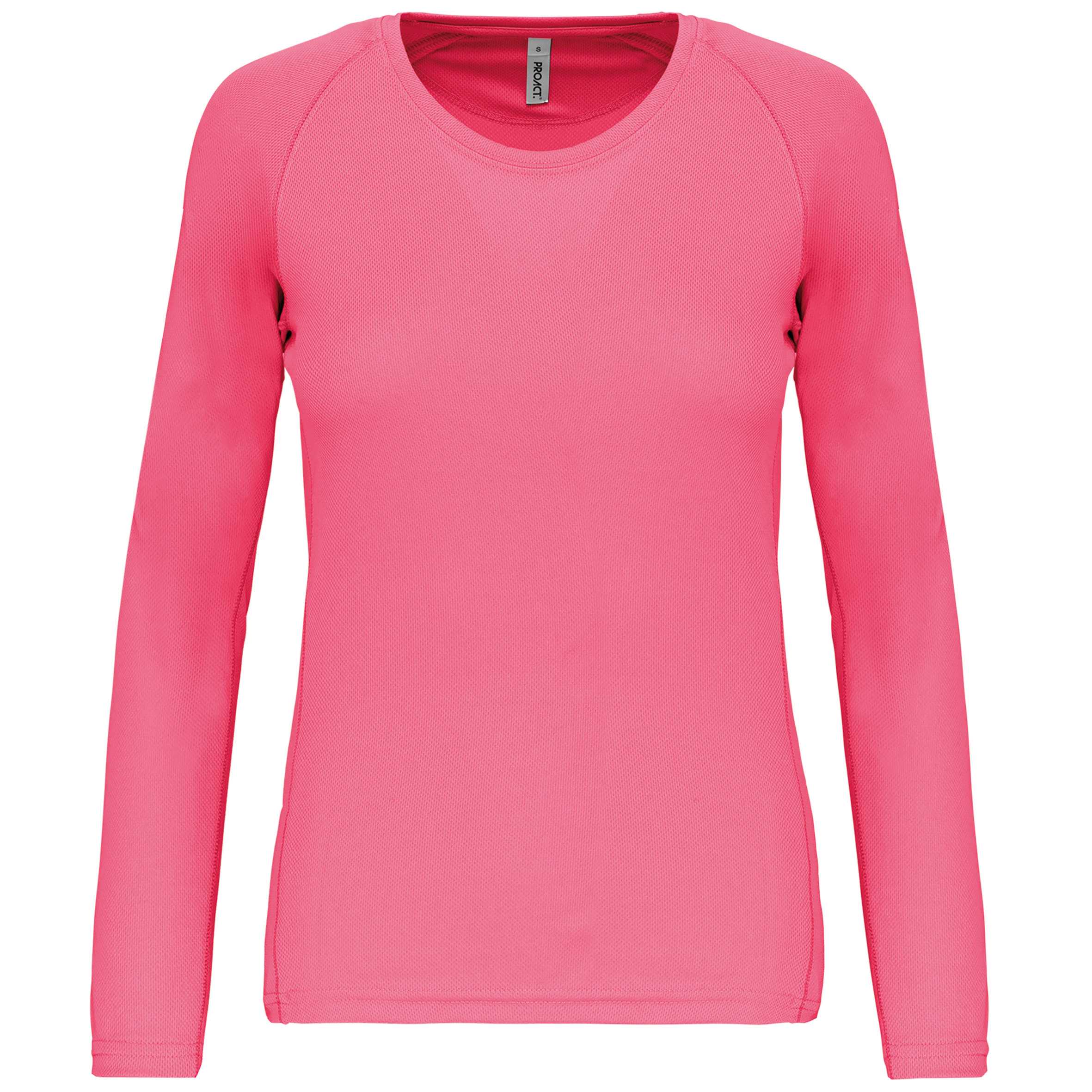 Camiseta de deporte manga larga mujer Fluorescent  Pink