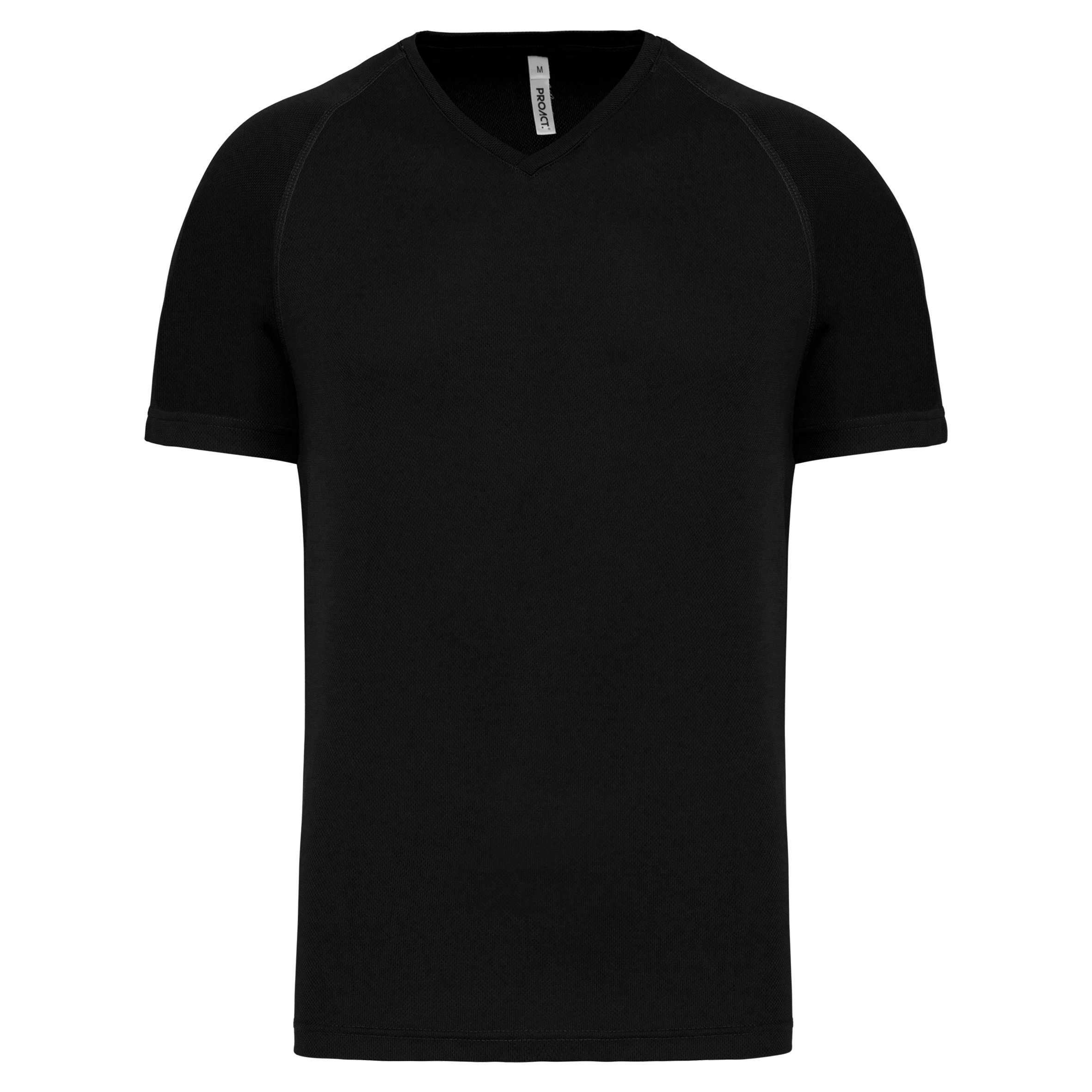 Camiseta de deporte cuello de pico hombre Black
